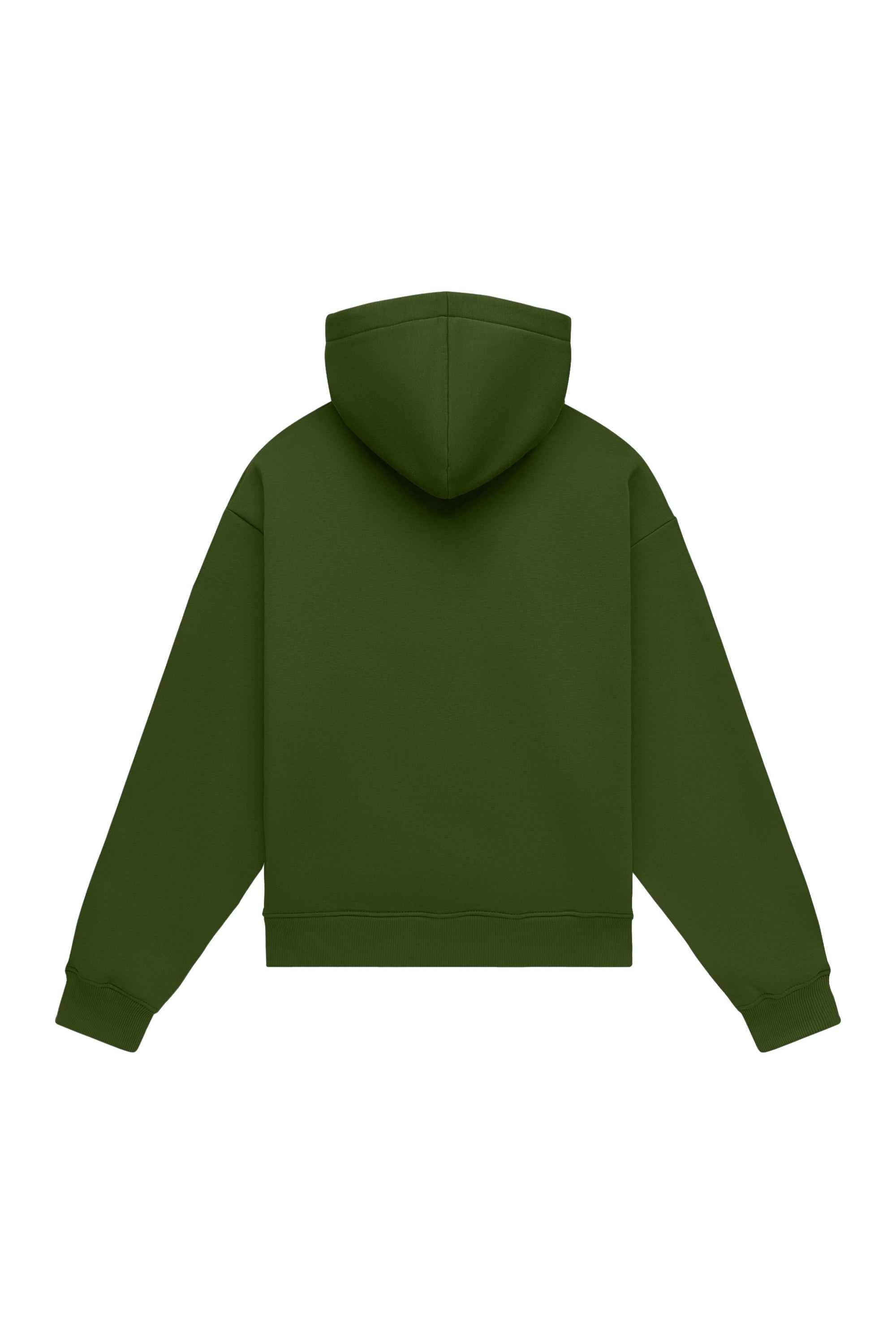Oversize hoodie in light brushed green made in Poland with certified fabric