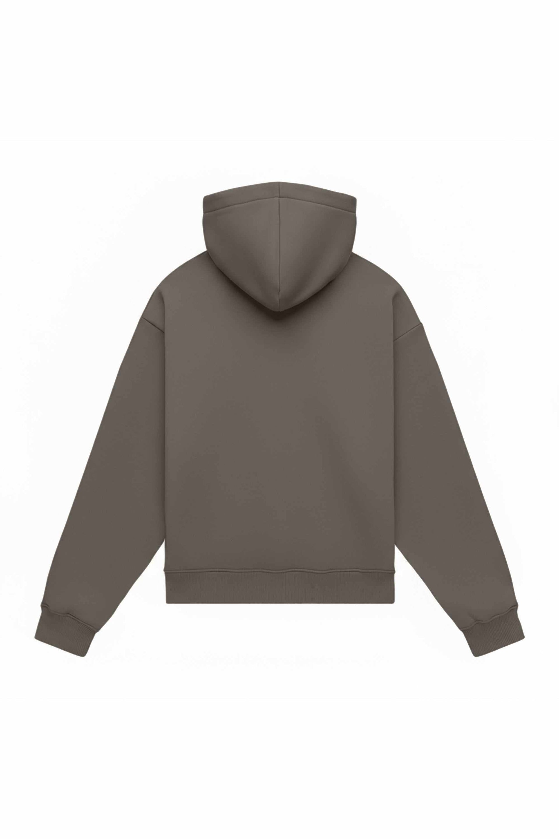 Oversize hoodie in light brushed khaki melange, high-quality certified fabric, ideal for printing, made in Poland
