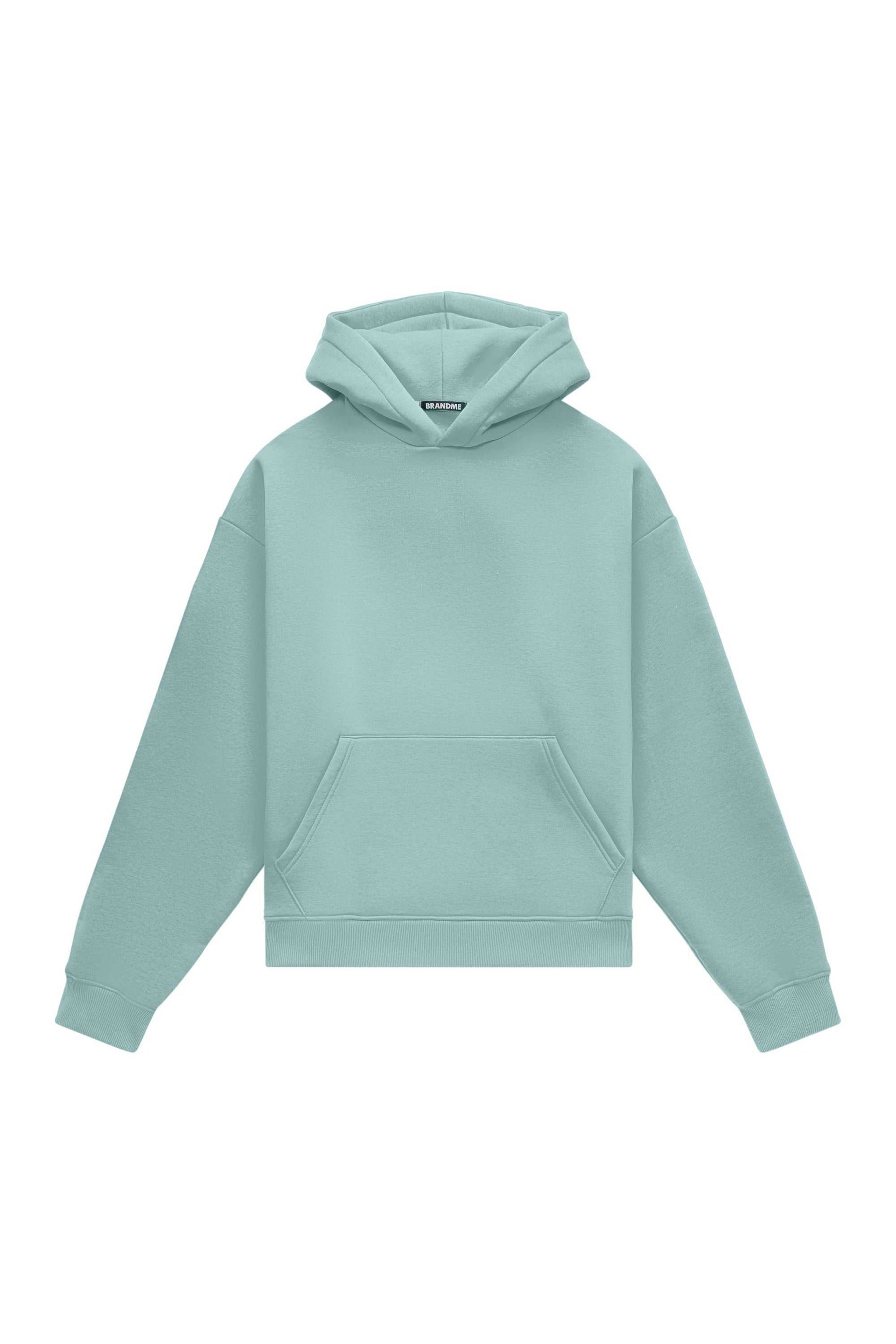 Oversize hoodie in light brushed fabric with hood, made in Poland, certified quality suitable for printing and embroidery