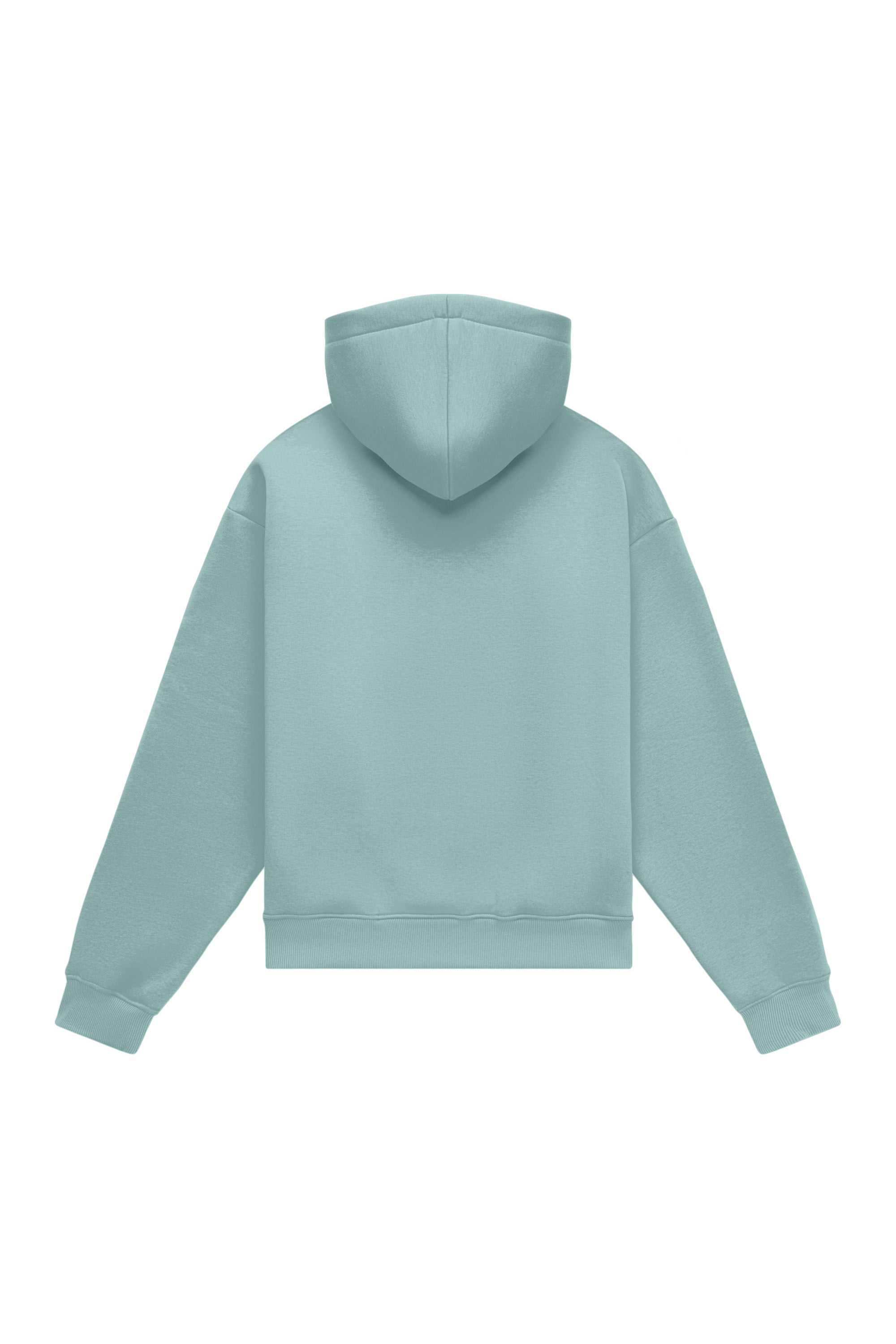 Oversize hoodie light brushed Laguna in blue, made in Poland, quality certified fabric ideal for printing and embroidery