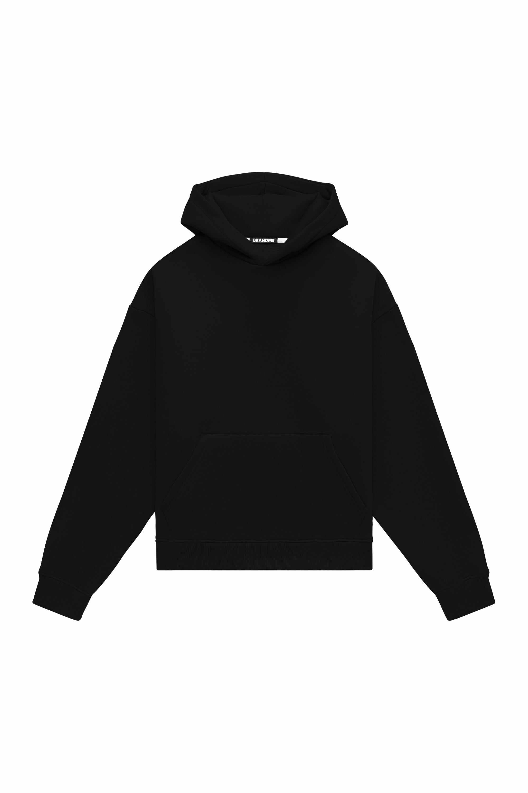 Hoodie oversize LIGHT BRUSHED BLACK with quality certified fabric, ideal for printing, made in Poland