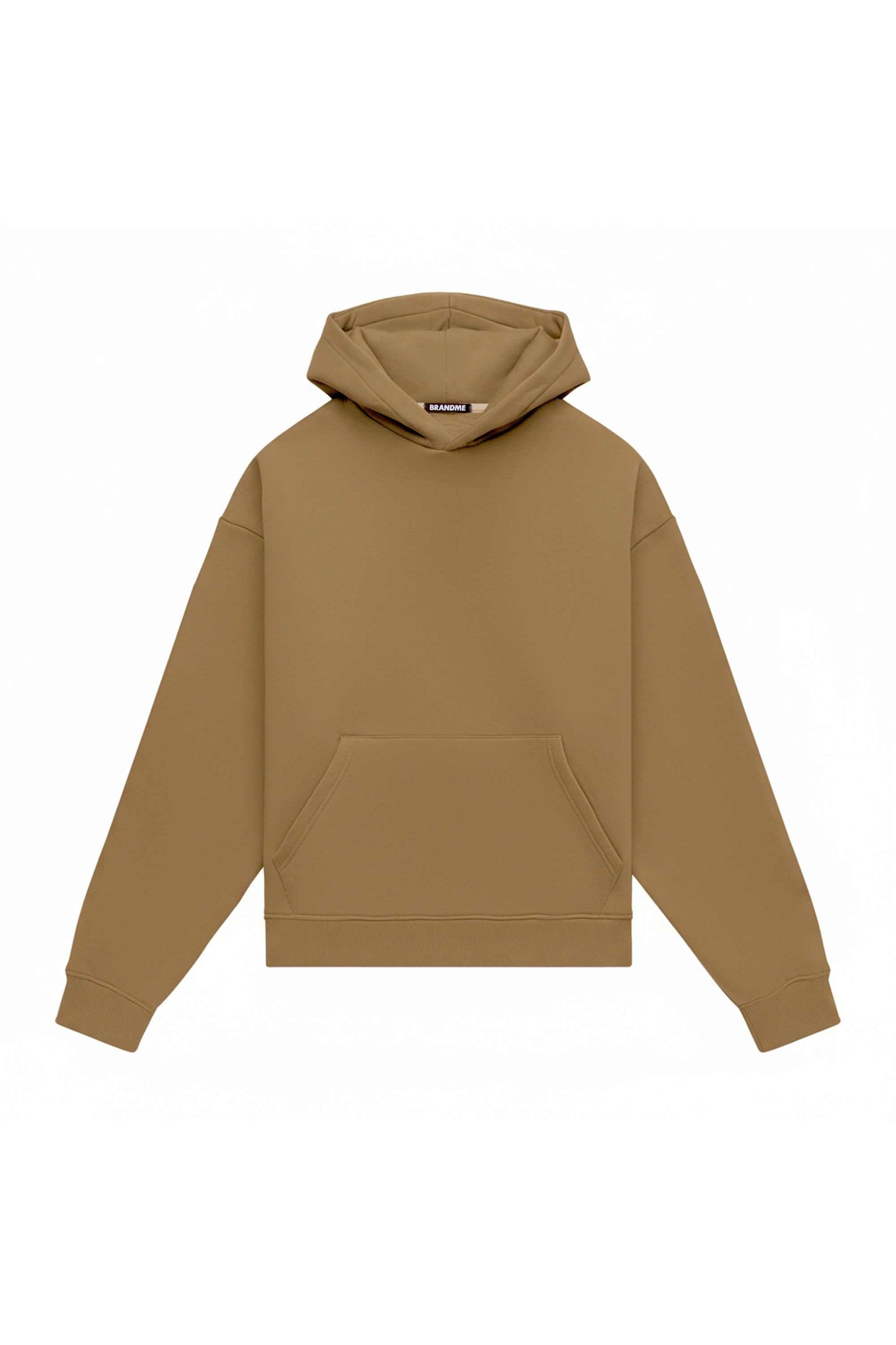 Oversize light brushed macadamia hoodie made in Poland with certified fabric ideal for printing