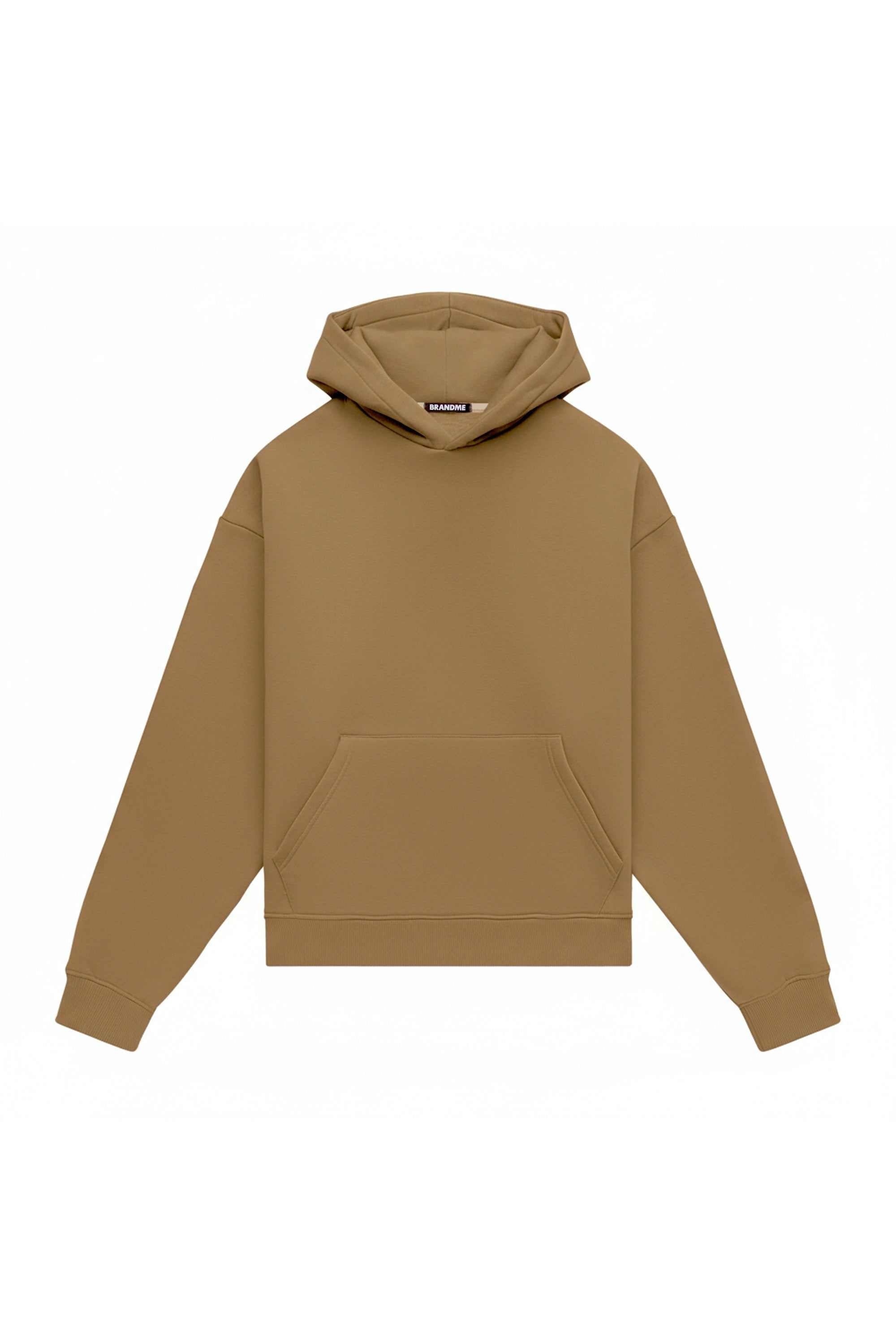 Oversize light brushed macadamia hoodie made in Poland with certified fabric ideal for printing