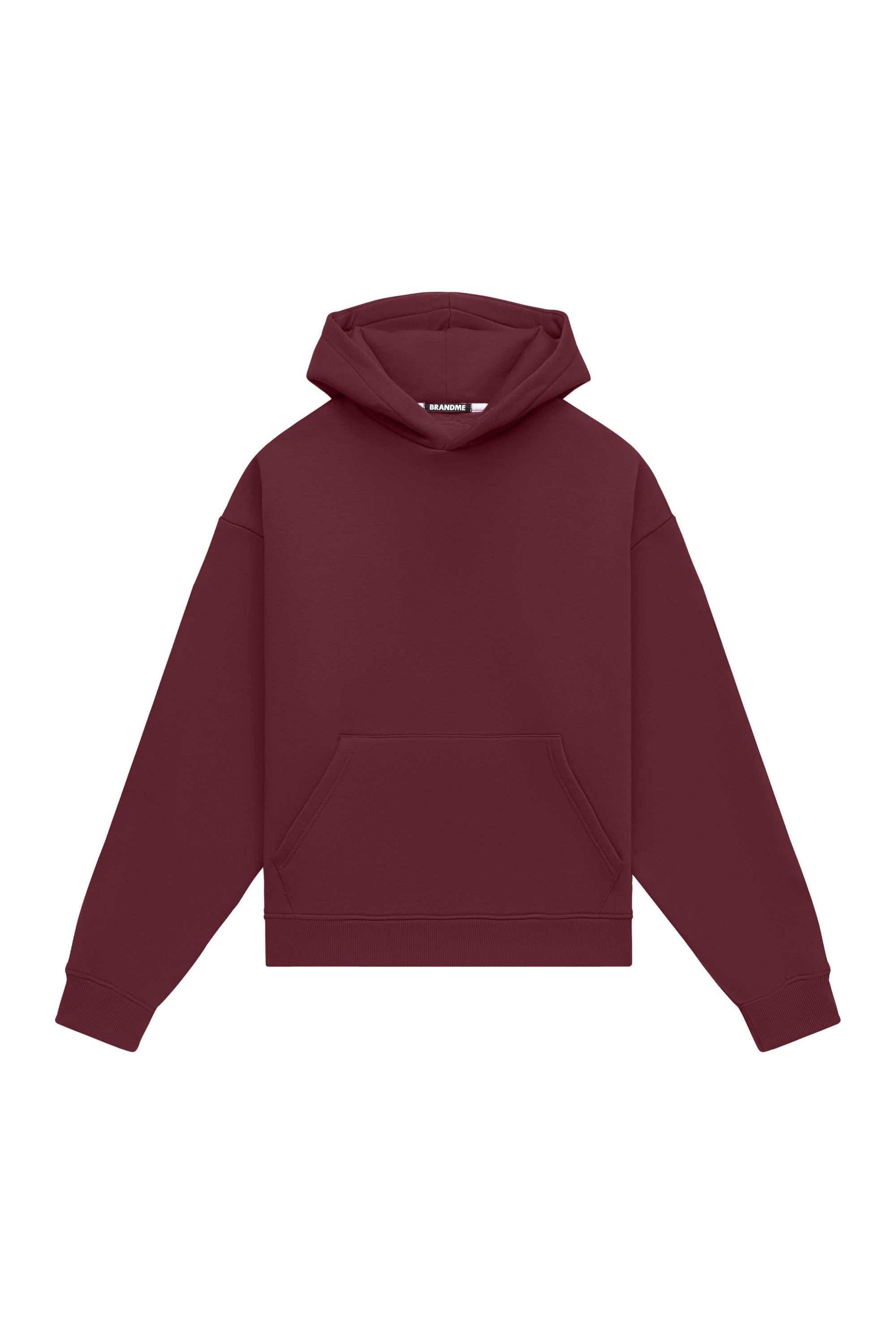 Oversize LIGHT BRUSHED MERLOT hoodie made in Poland, quality certified fabric perfect for printing