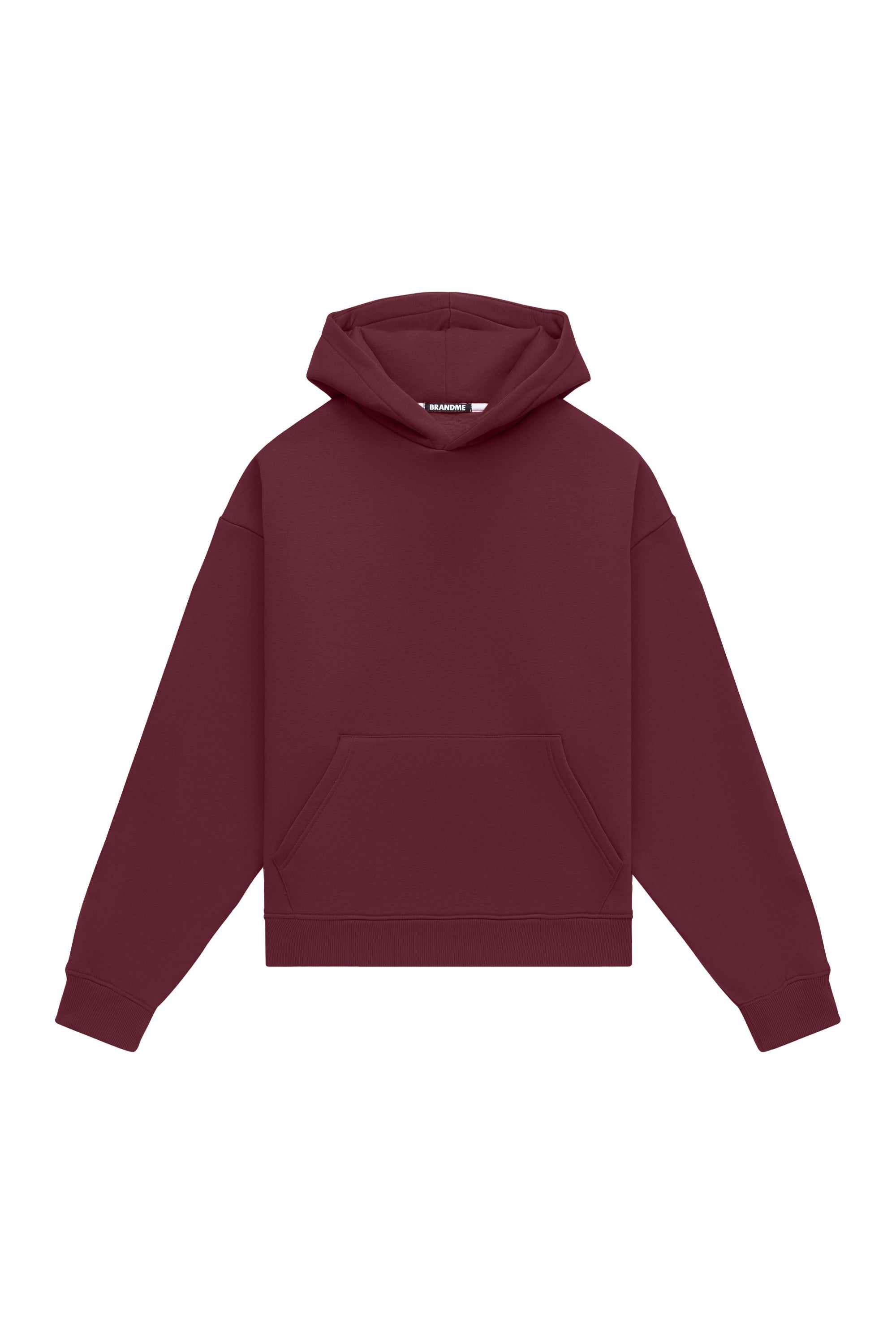 Oversize LIGHT BRUSHED MERLOT hoodie made in Poland, quality certified fabric perfect for printing