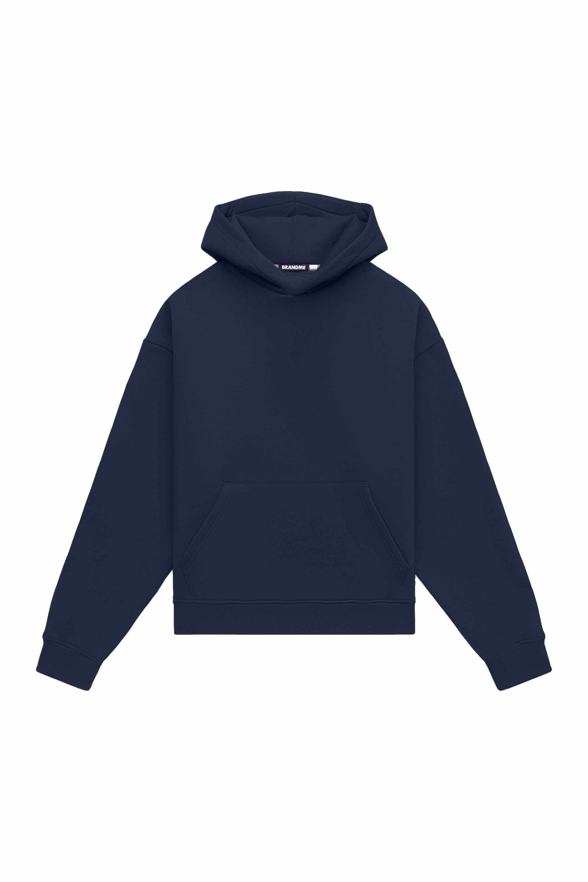 Oversize hoodie LIGHT BRUSHED OCEAN in blue with hood, certified fabric, ideal for printing, made in Poland