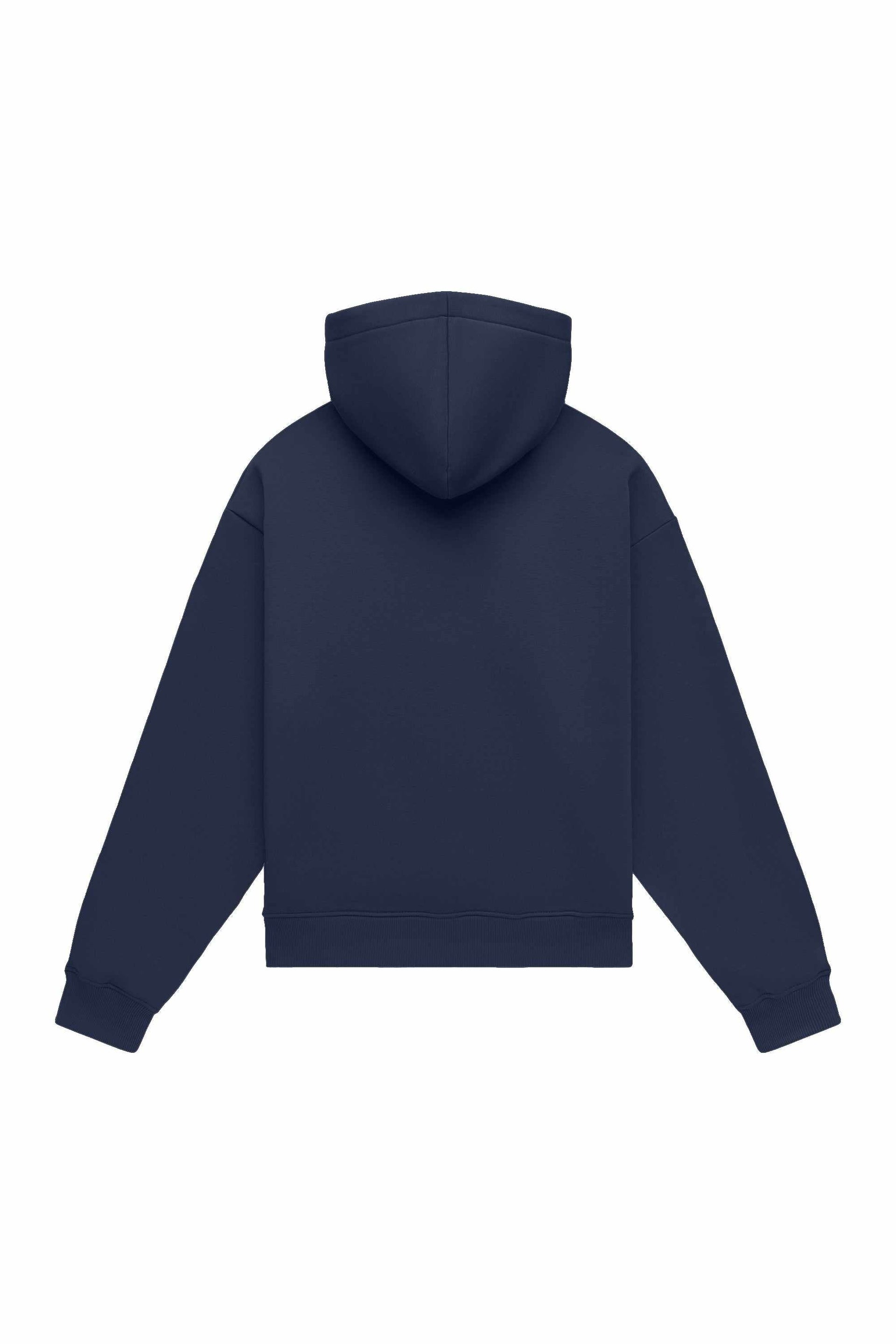 Oversize hoodie LIGHT BRUSHED OCEAN in blue made in Poland with certified fabric ideal for printing