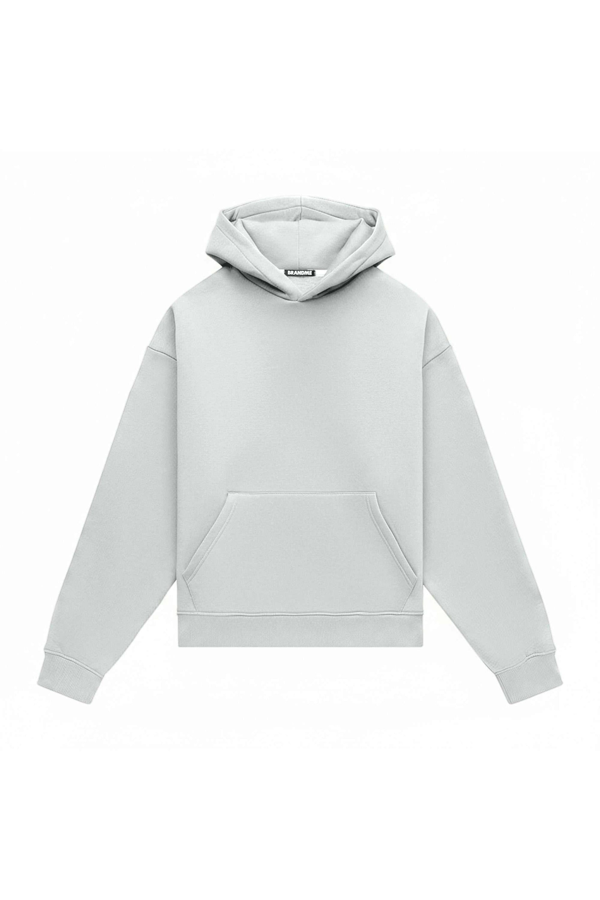 Oversize light brushed off white hoodie made in Poland with certified fabric ideal for printing
