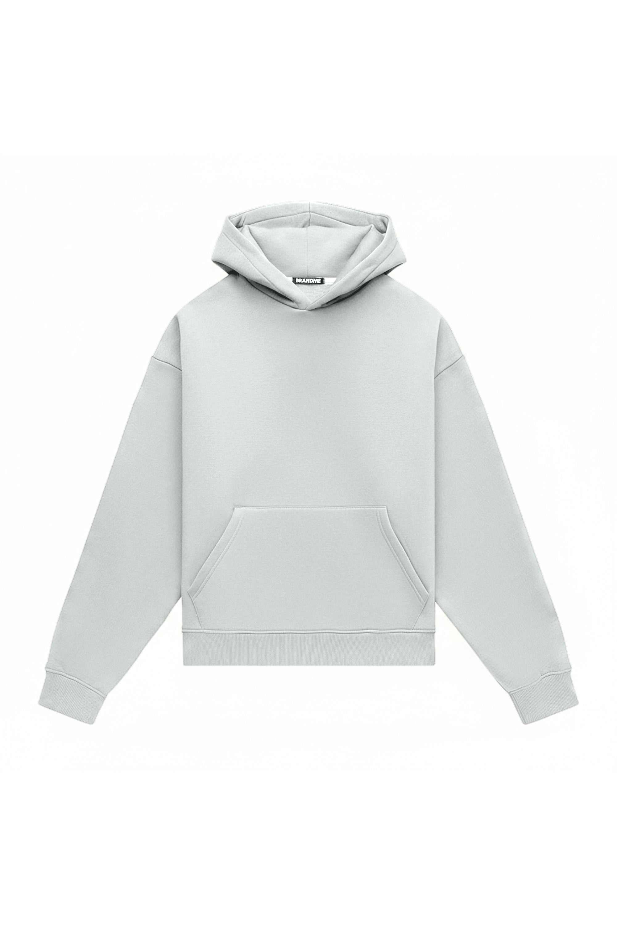 Oversize light brushed off white hoodie made in Poland with certified fabric ideal for printing