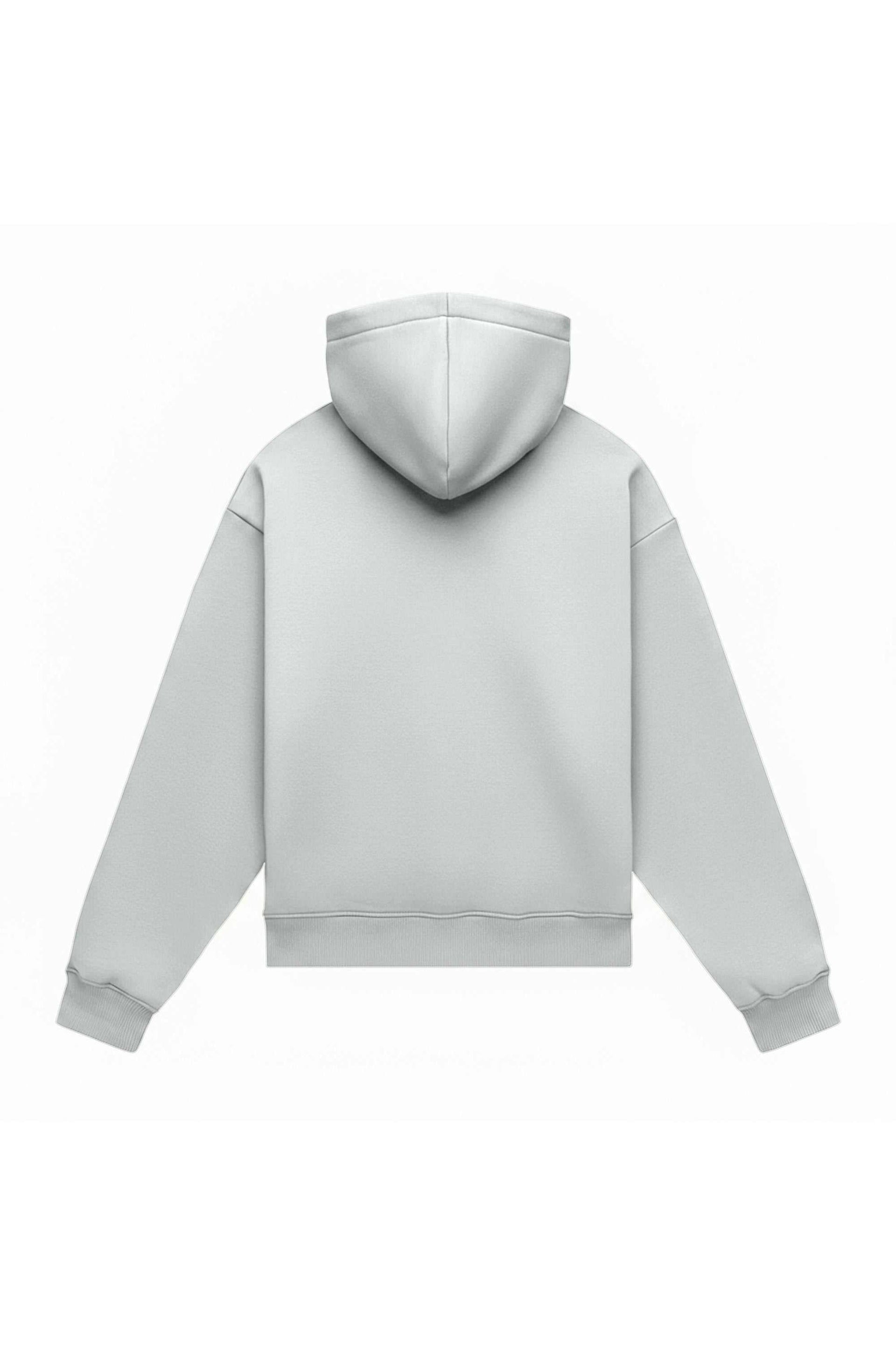 Oversize light brushed off white hoodie made in Poland with certified fabric for printing