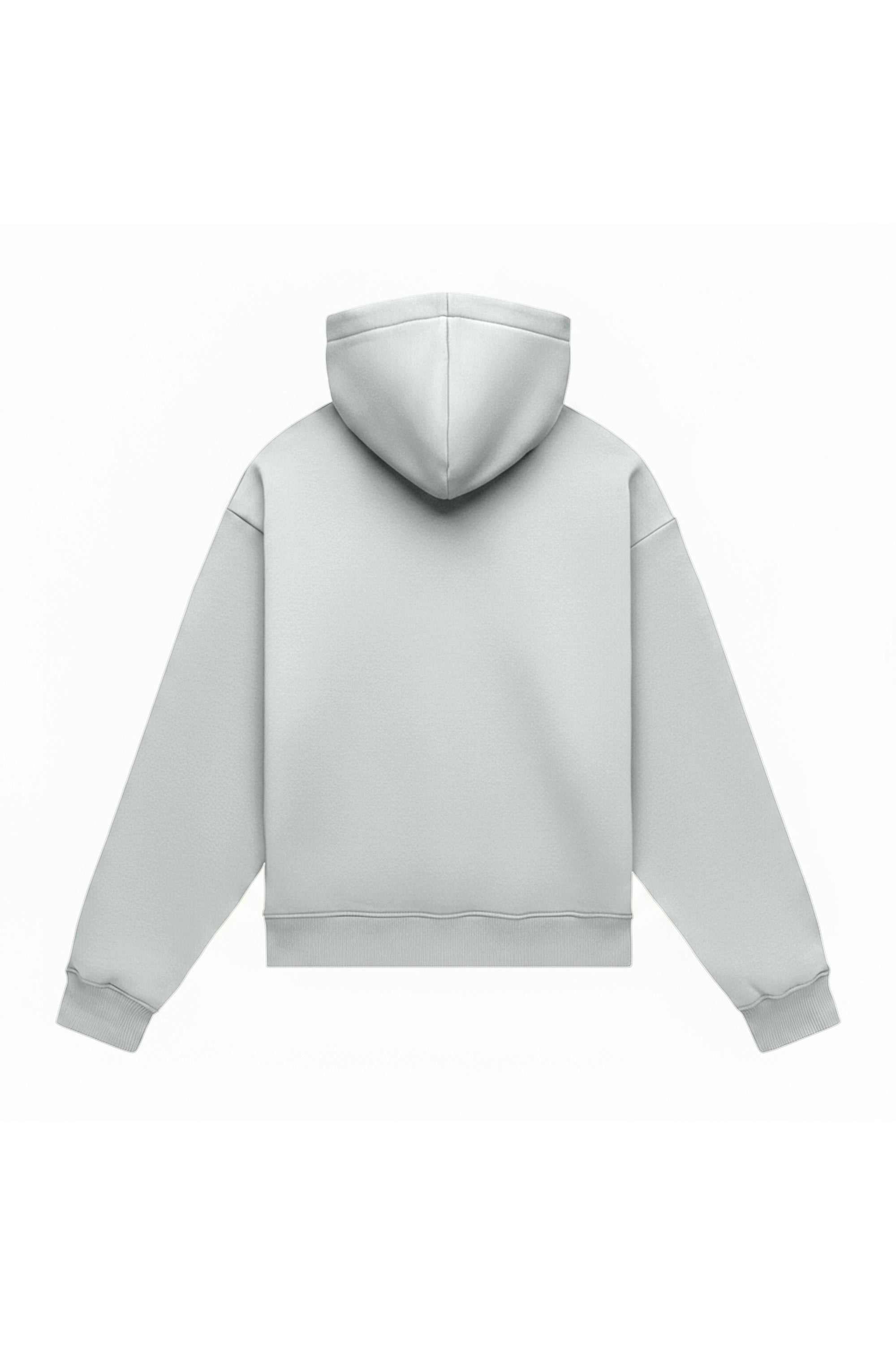 Oversize light brushed off white hoodie made in Poland with certified fabric for printing