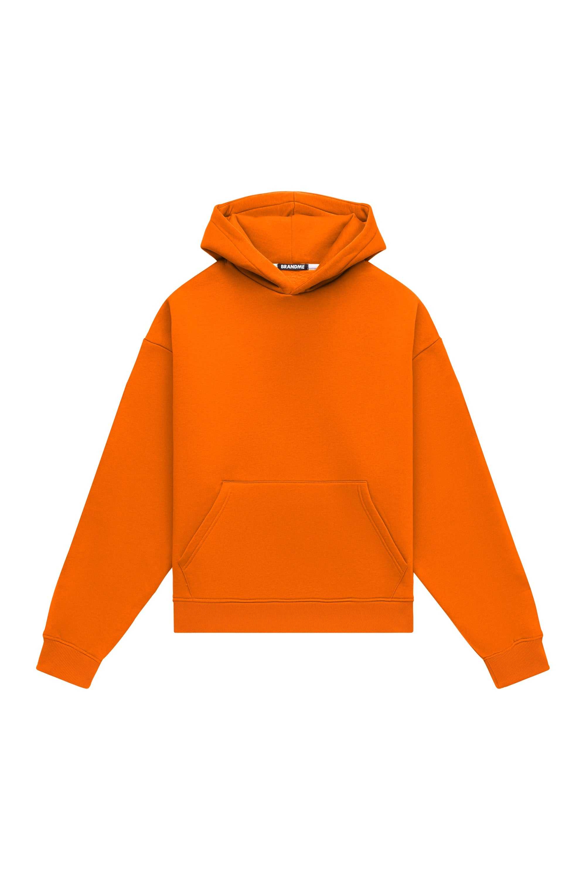 Oversize orange hoodie with quality certified fabric made in Poland