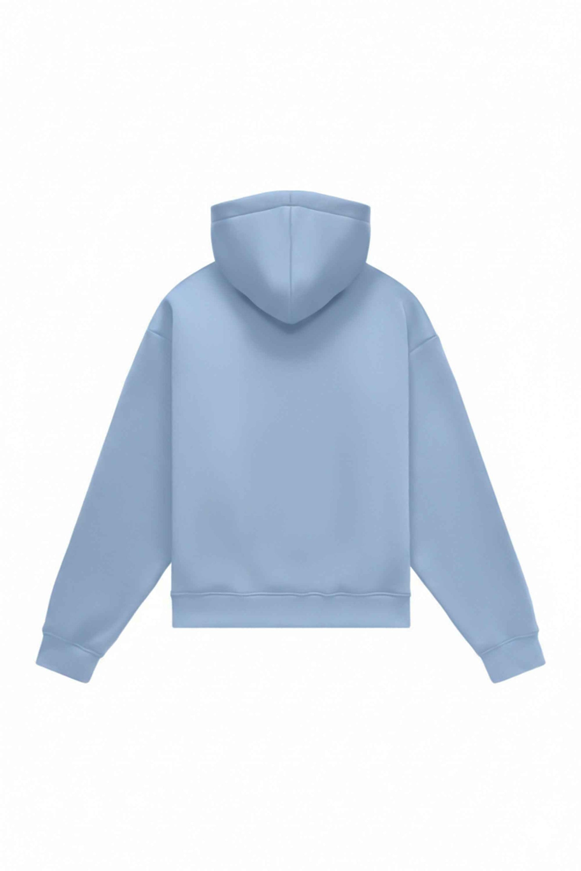 Hoodie oversize heavy loop airy blue with hood in oversized fit, made in Poland, quality certified fabric perfect for printing