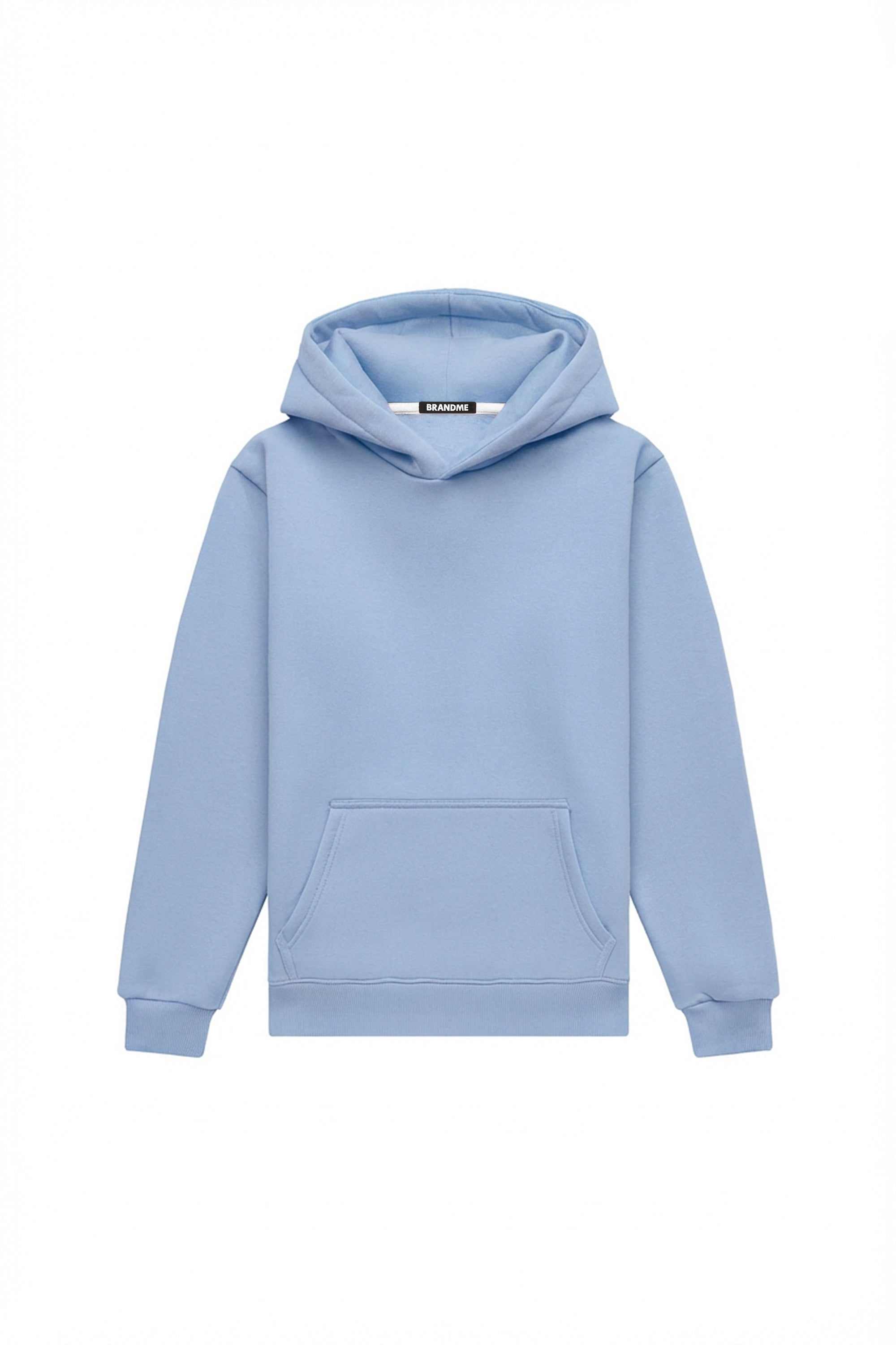 Bluza z kapturem regular LIGHT BRUSHED AIRY BLUE made in Poland with certified fabric ideal for printing