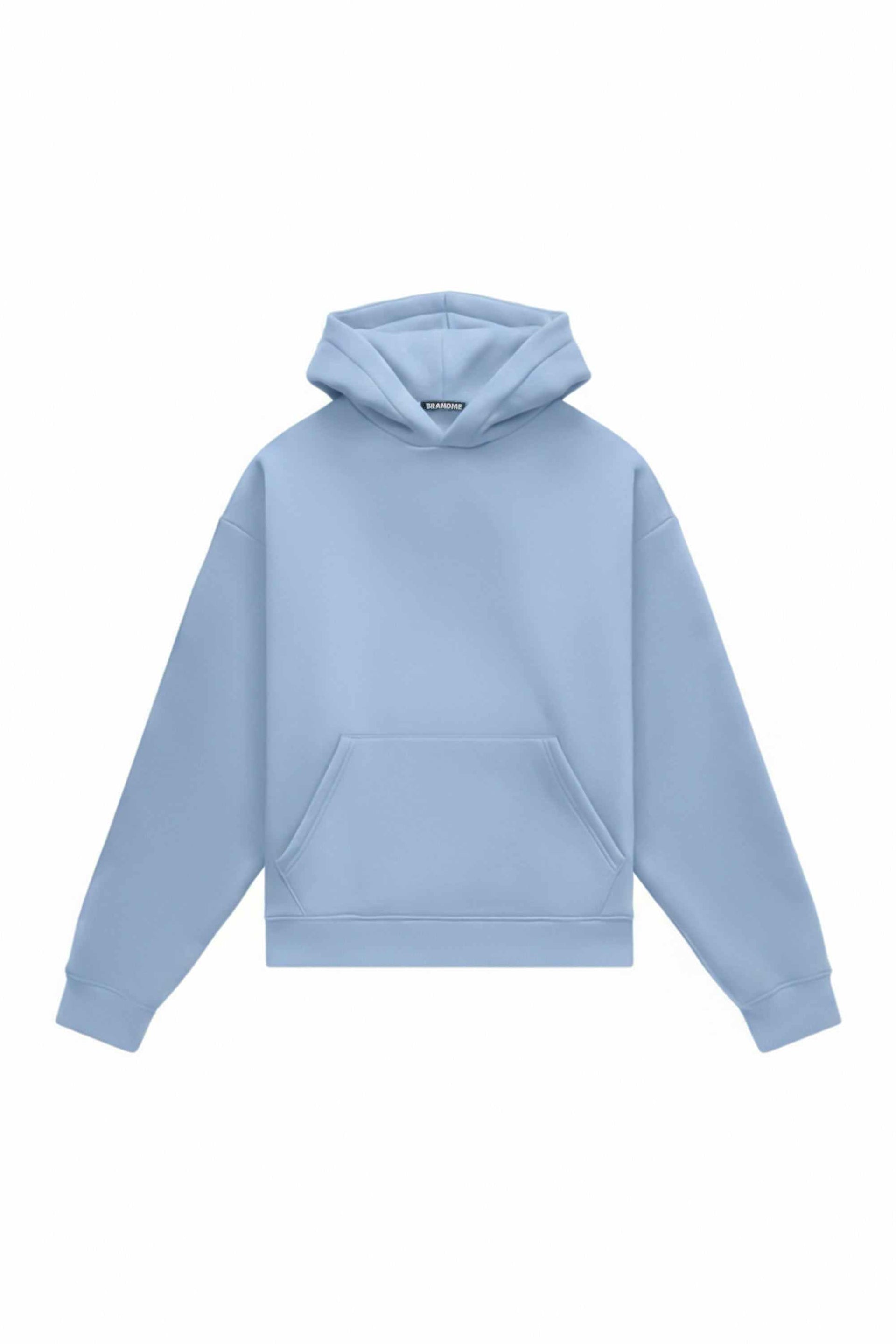 Oversize hoodie heavy loop airy blue with hood, certified quality fabric ideal for printing, made in Poland