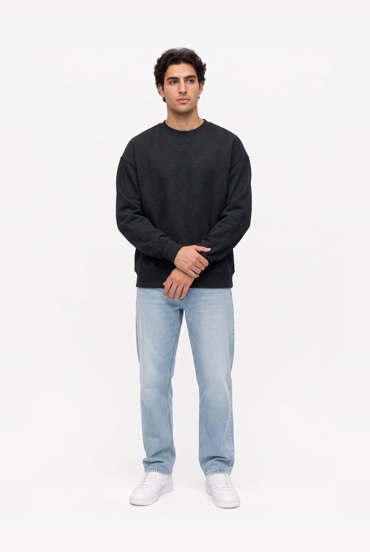 Crewneck Oversize LIGHT LOOP ANTHRACITE MELANGE
