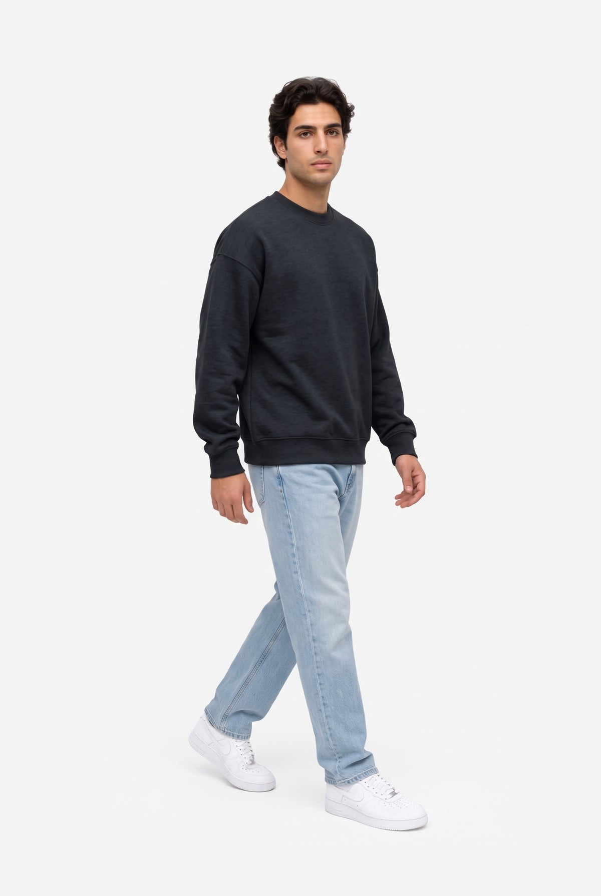 Crewneck Oversize LIGHT LOOP ANTHRACITE MELANGE