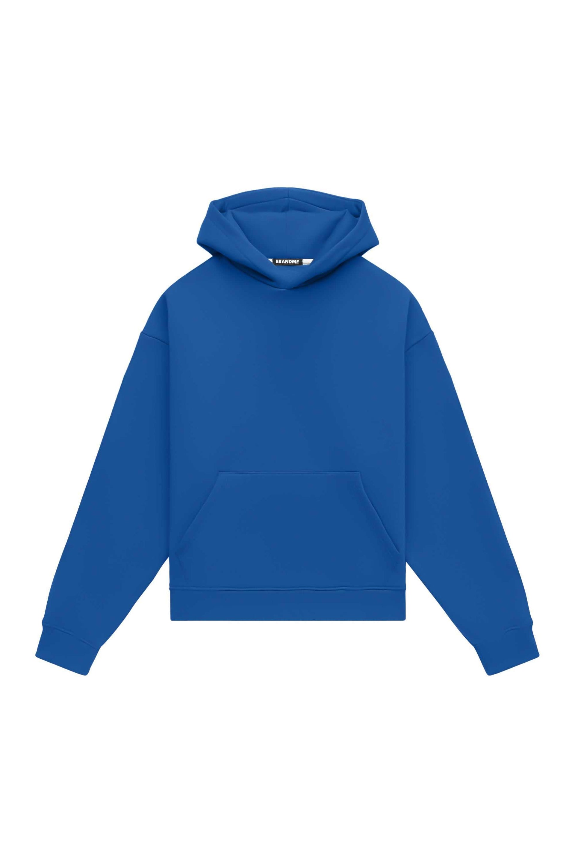 Oversize hoodie MEDIUM BRUSHED B-037 in blue with hood, made in Poland, suitable for printing and embroidery