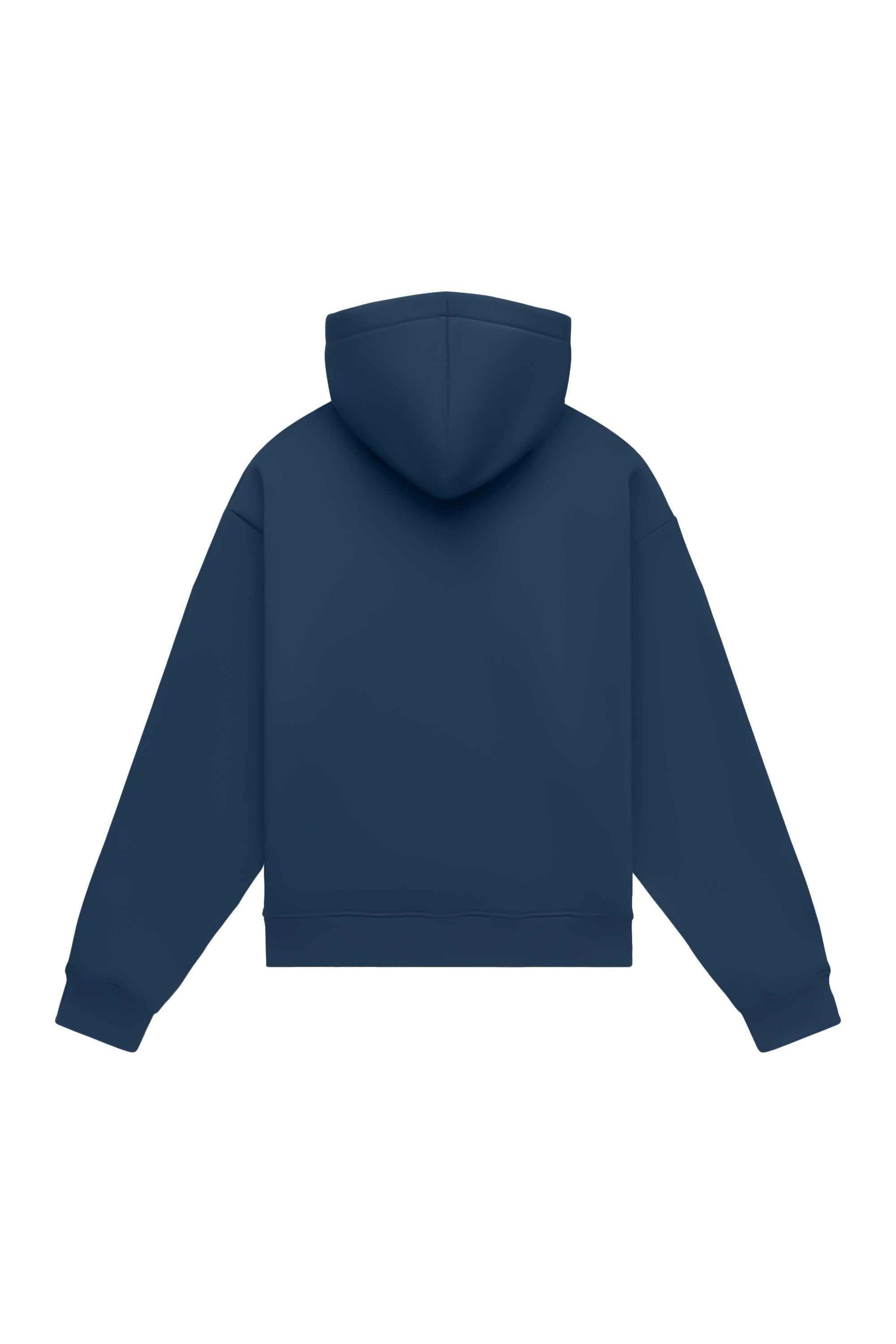 Oversize hoodie MEDIUM BRUSHED B-068 in blue, certified fabric, ideal for printing