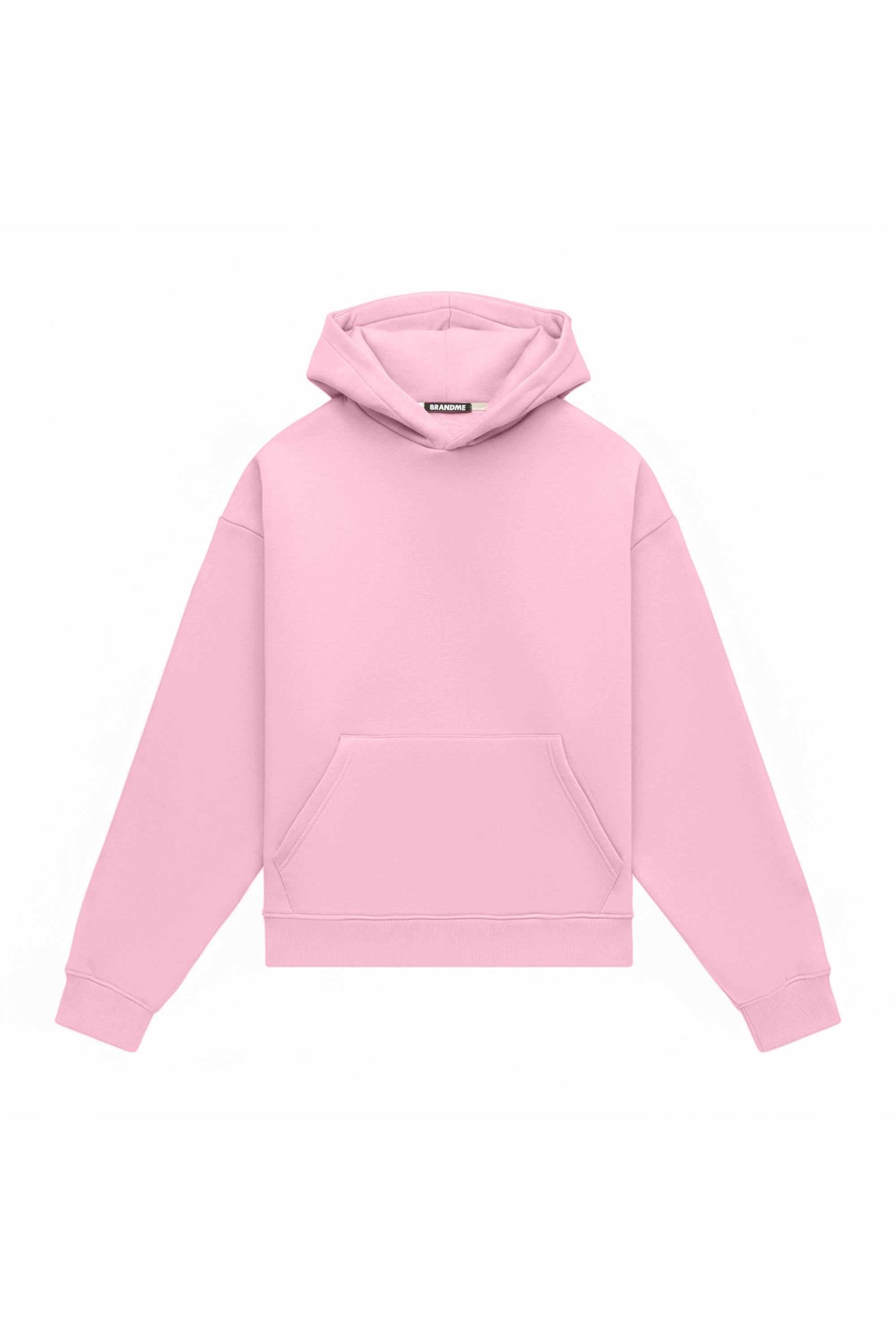 Oversize hoodie MEDIUM BRUSHED B-087 in blue with hood, certified fabric, suitable for printing, made in Poland