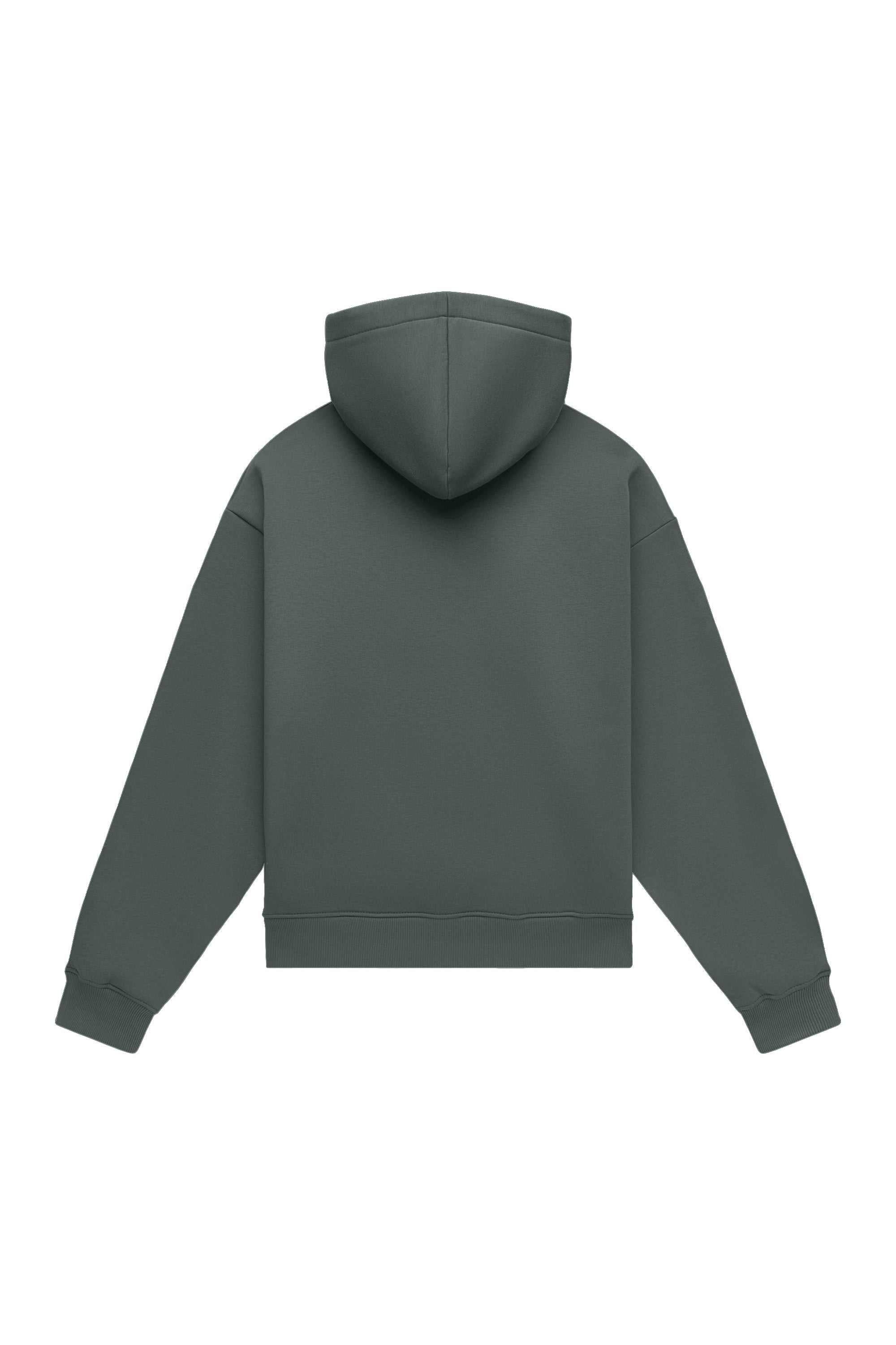 Oversize hoodie MEDIUM BRUSHED B-097 in blue with certified quality fabric, ideal for printing.