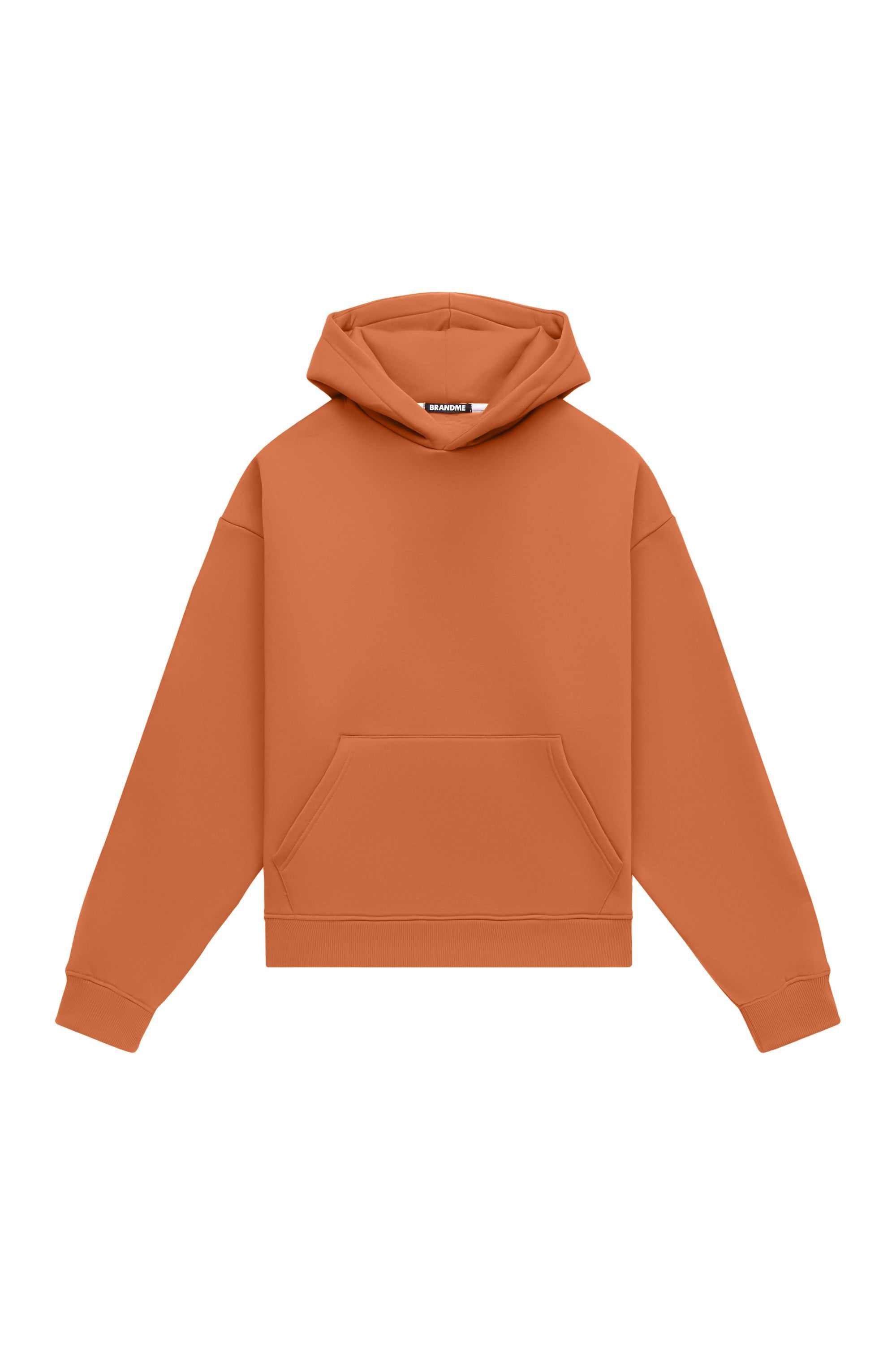 Oversize hoodie MEDIUM BRUSHED B-101 in blue, certified quality fabric, ideal for screen printing and embroidery