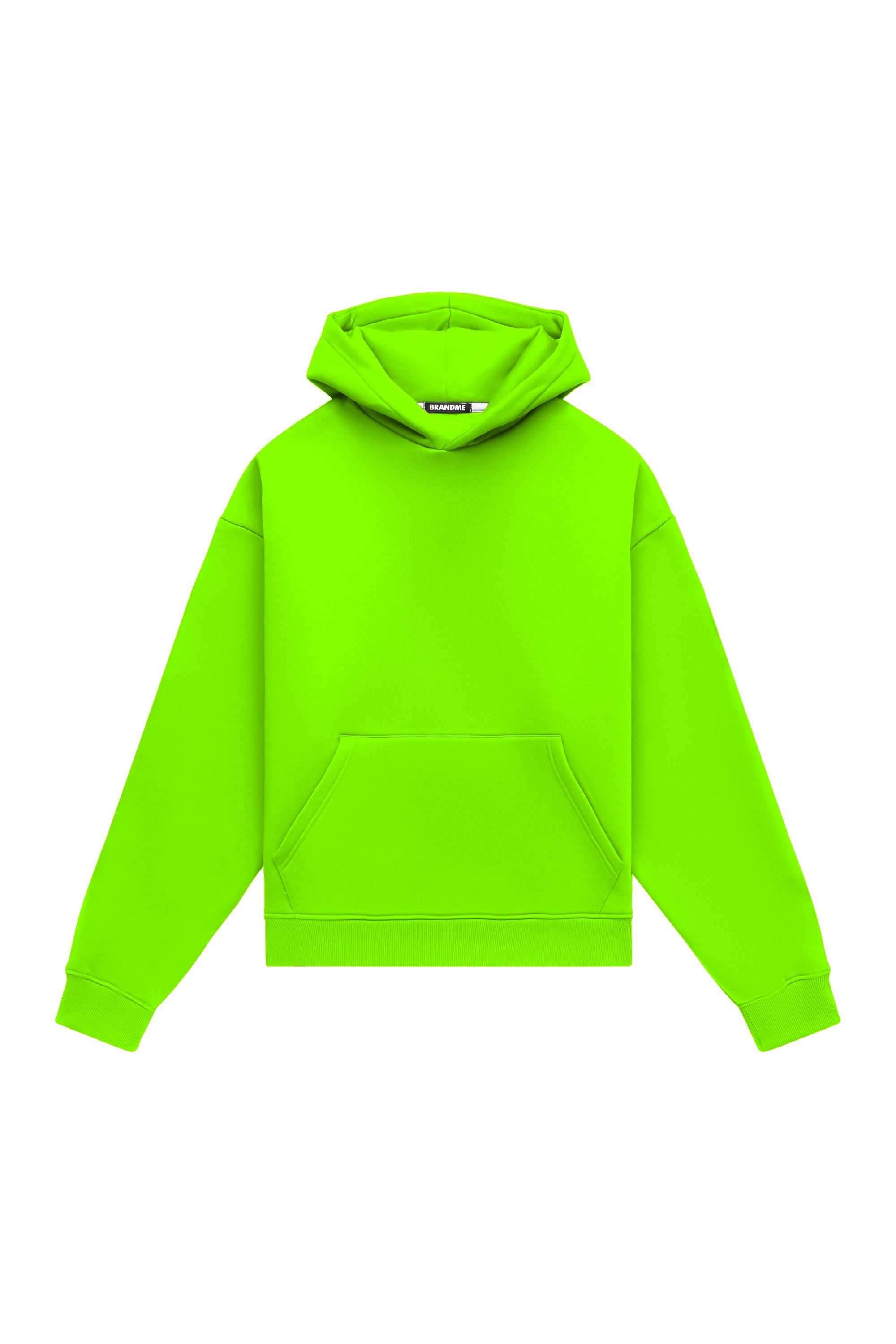 Oversize hoodie MEDIUM BRUSHED B-114 in blue with a large hood, made in Poland from certified fabric, suitable for screen printing and embroidery.