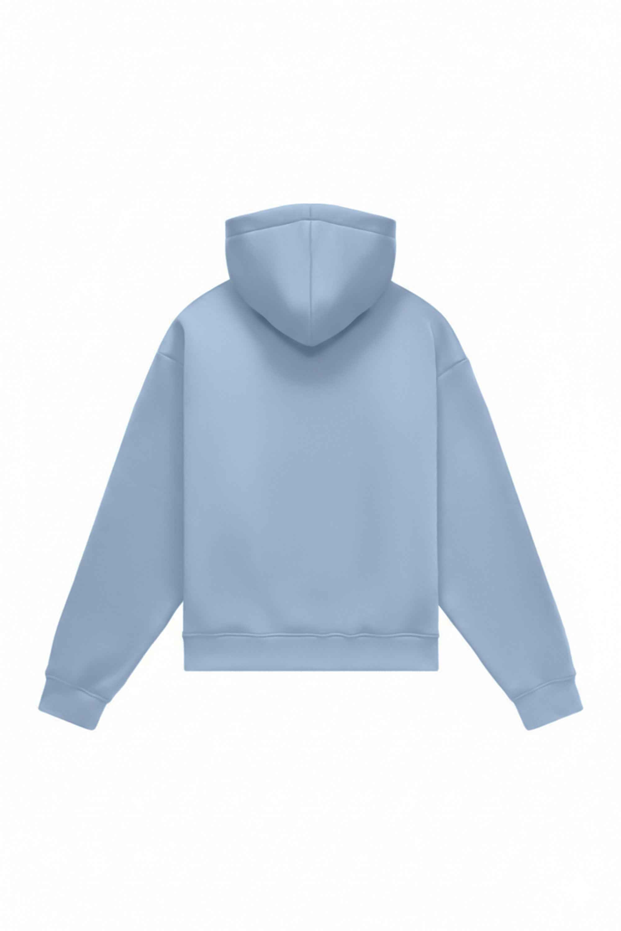 Oversize hoodie MEDIUM BRUSHED B-129 in blue, certified quality fabric, ideal for printing, made in Poland