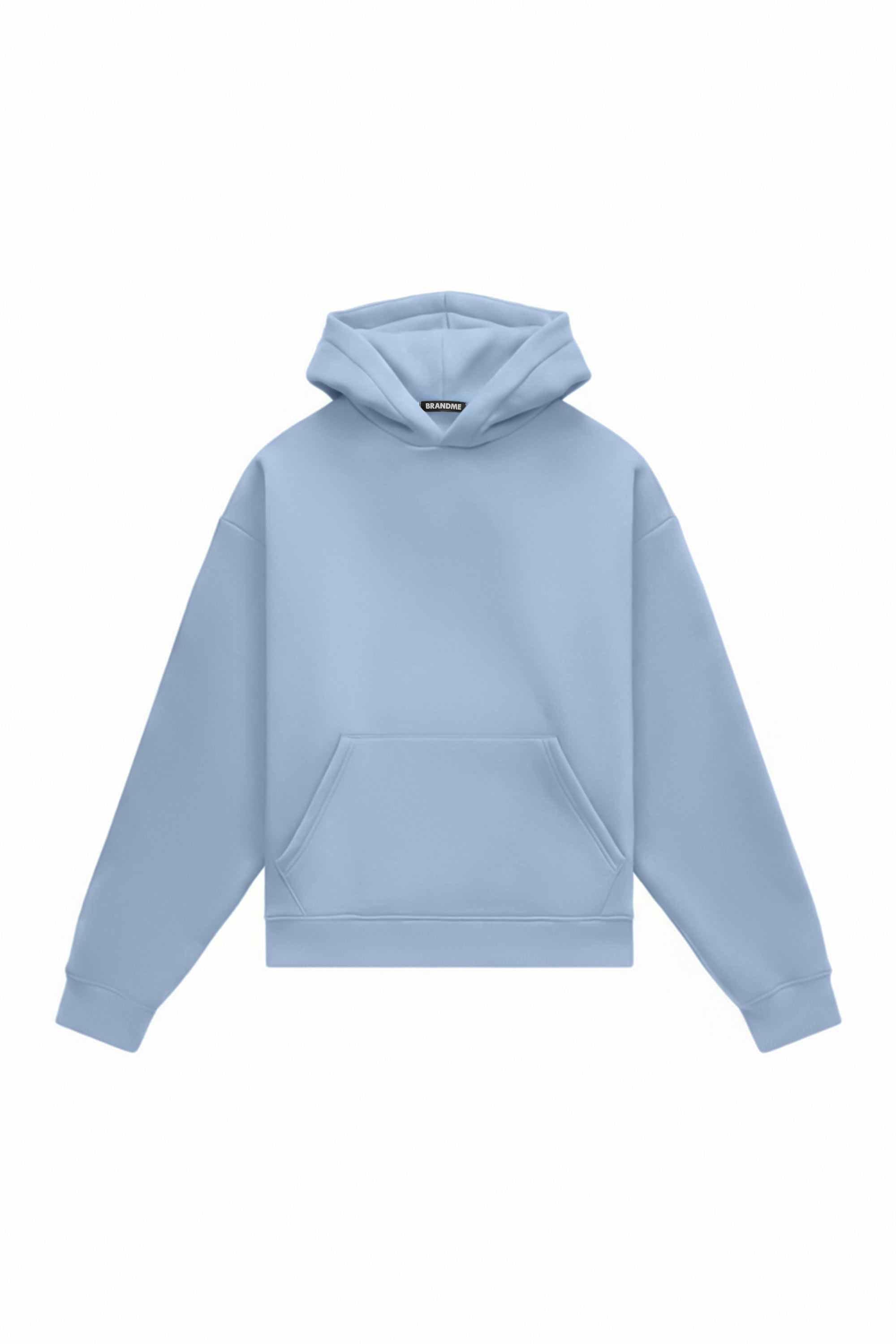 Oversize hoodie MEDIUM BRUSHED B-129 in blue, made in Poland, quality certified fabric, ideal for printing techniques