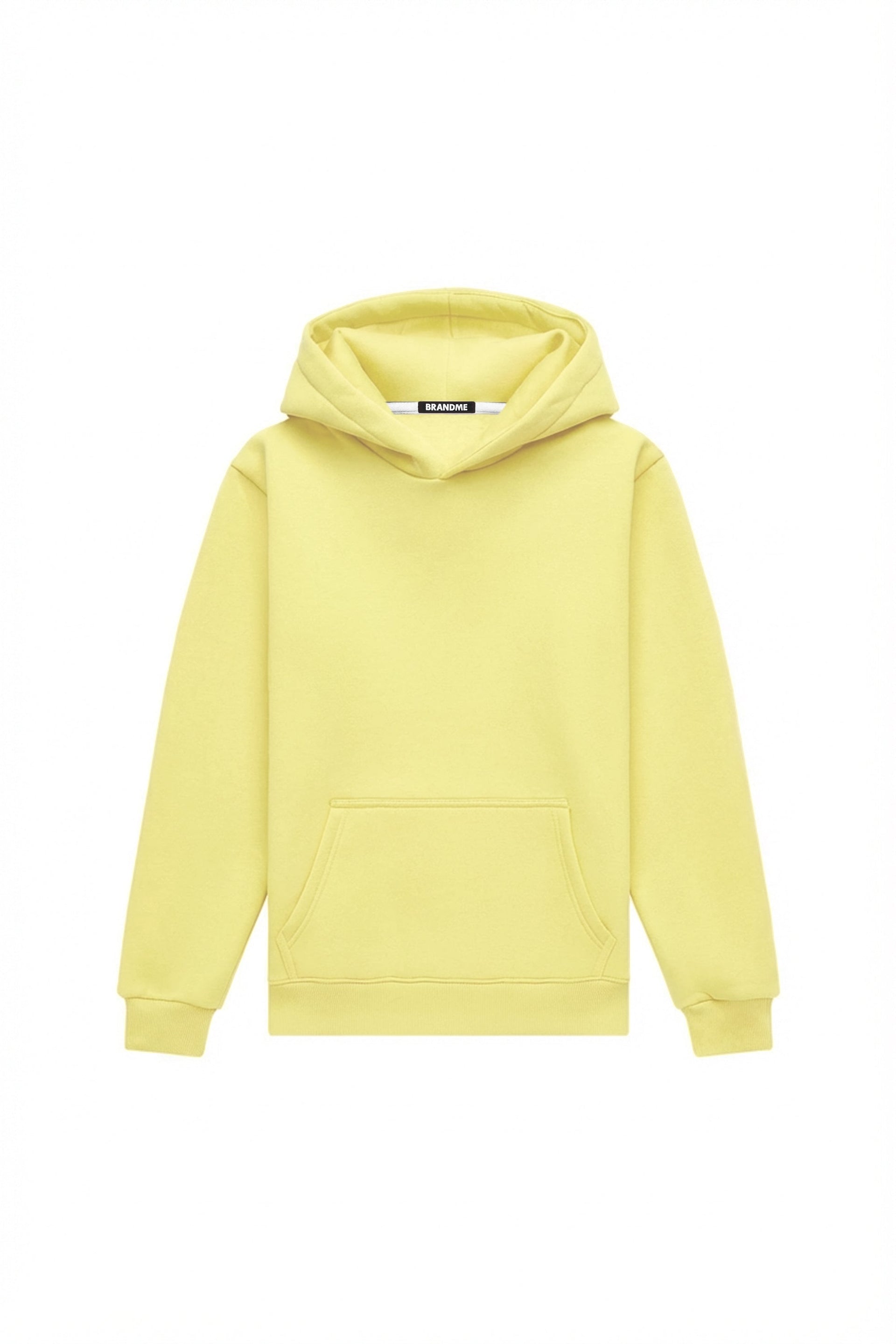 Bluza z kapturem regular LIGHT BRUSHED BANANA w kolorze żółtym, idealna pod nadruk, wyprodukowana w Polsce
