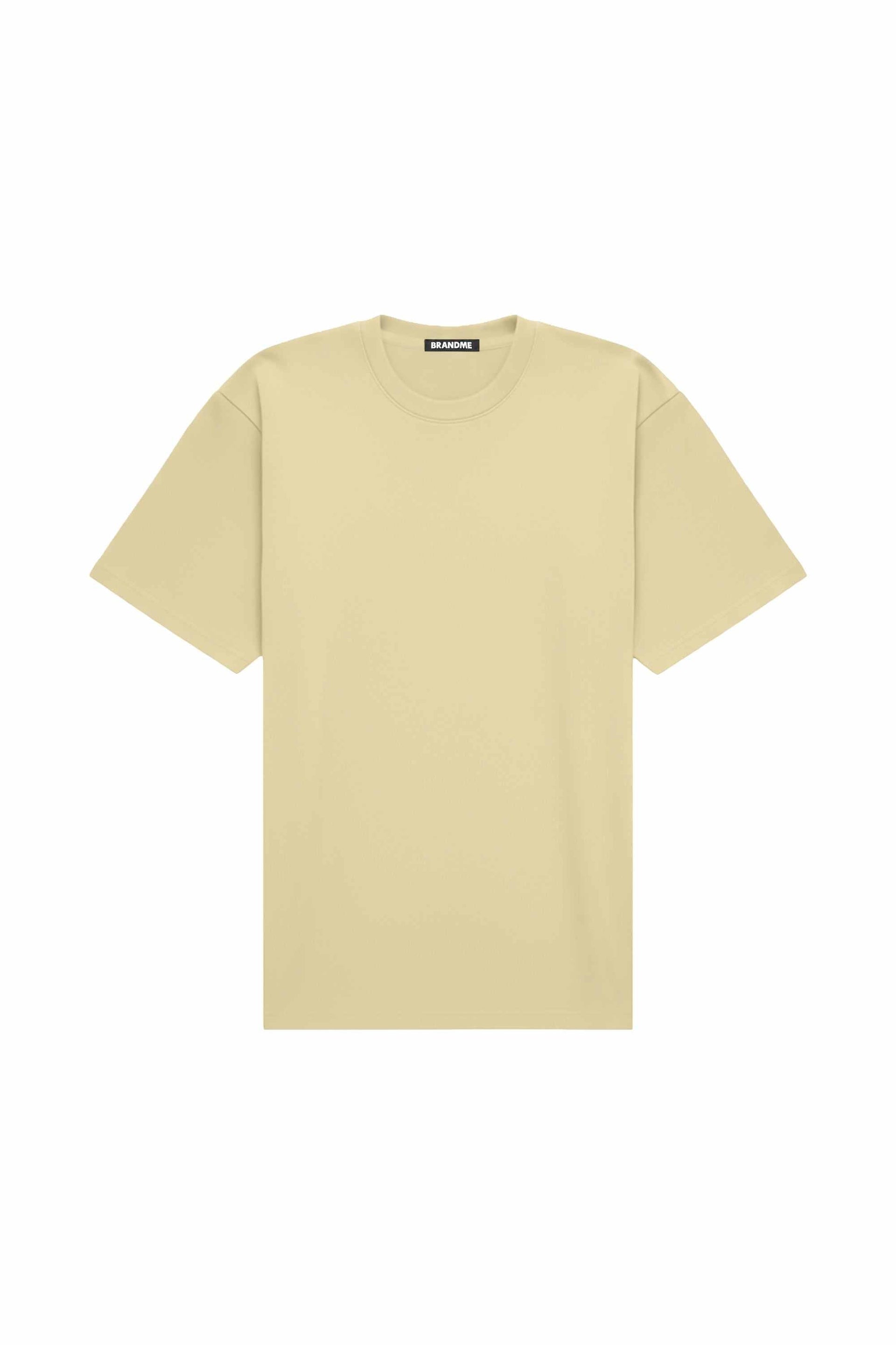 Oversize beige T-shirt made in Poland with quality certified fabric ideal for printing