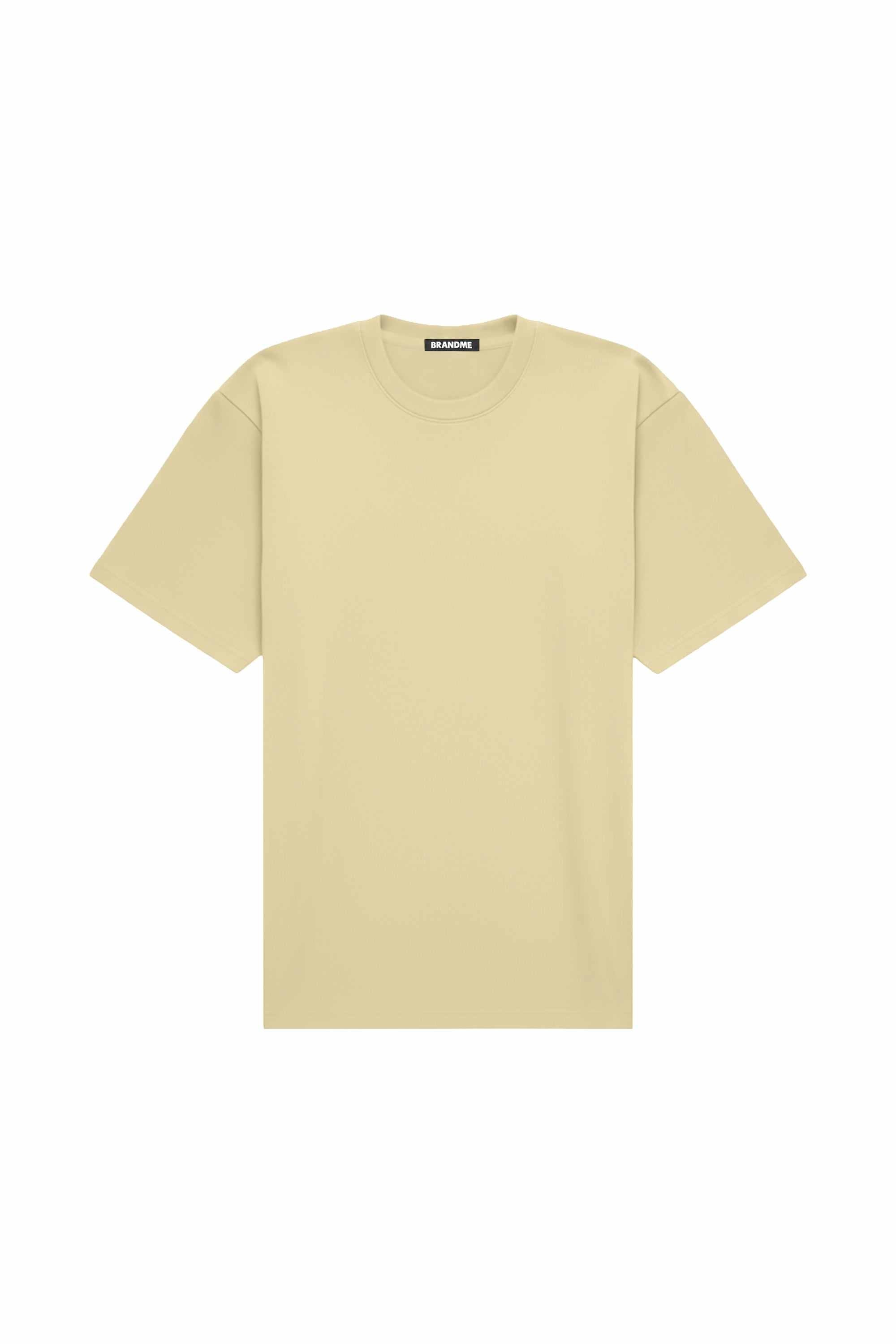 Oversize beige T-shirt made in Poland with quality certified fabric ideal for printing