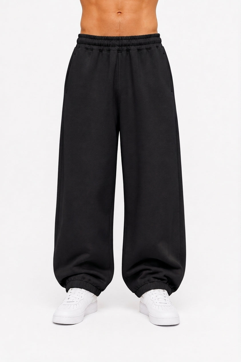 SWEATPANTS Baggy HEAVY LOOP BLACK