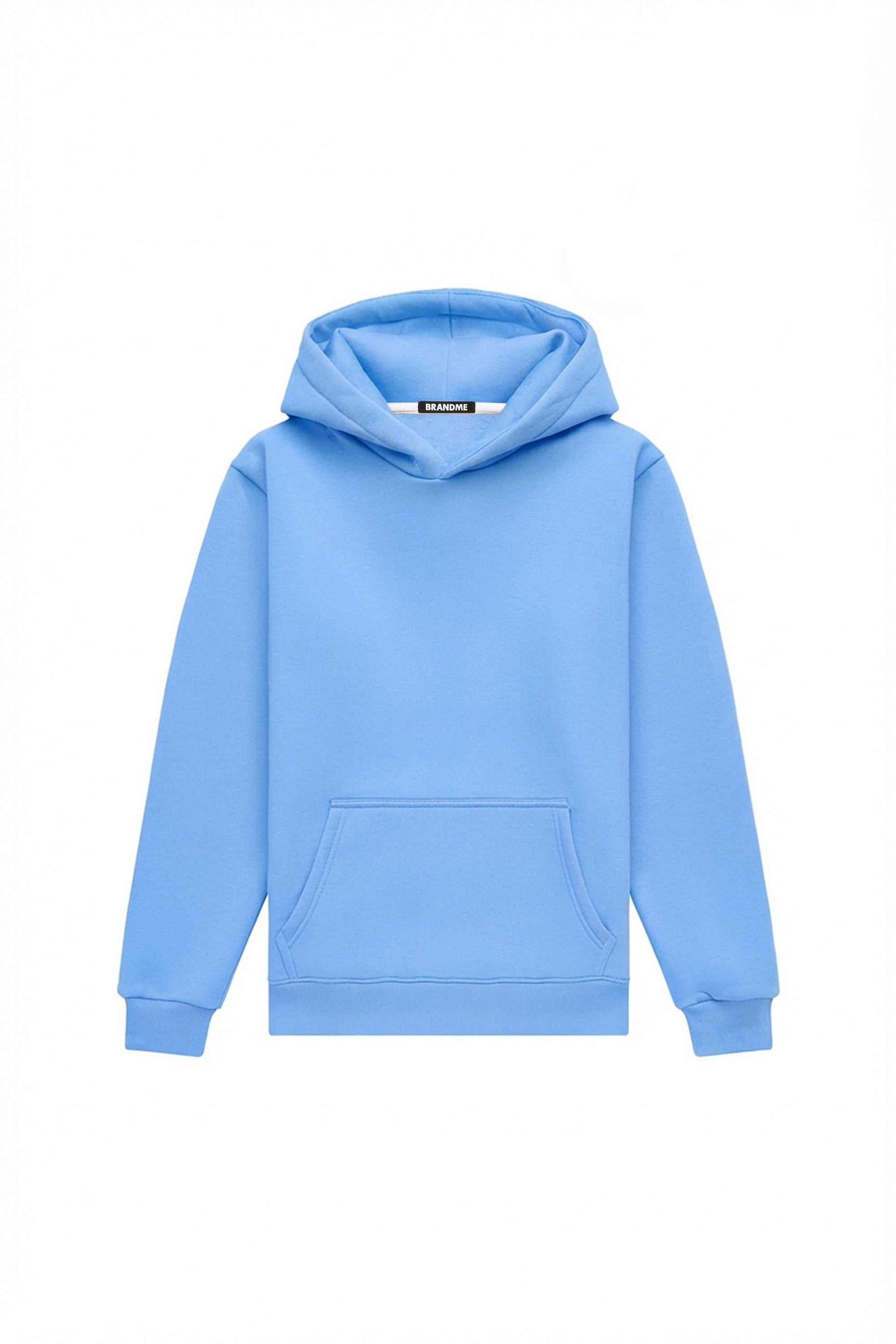 Bluza z kapturem regular LIGHT BRUSHED BLUE idealna pod nadruk, wyprodukowana w Polsce