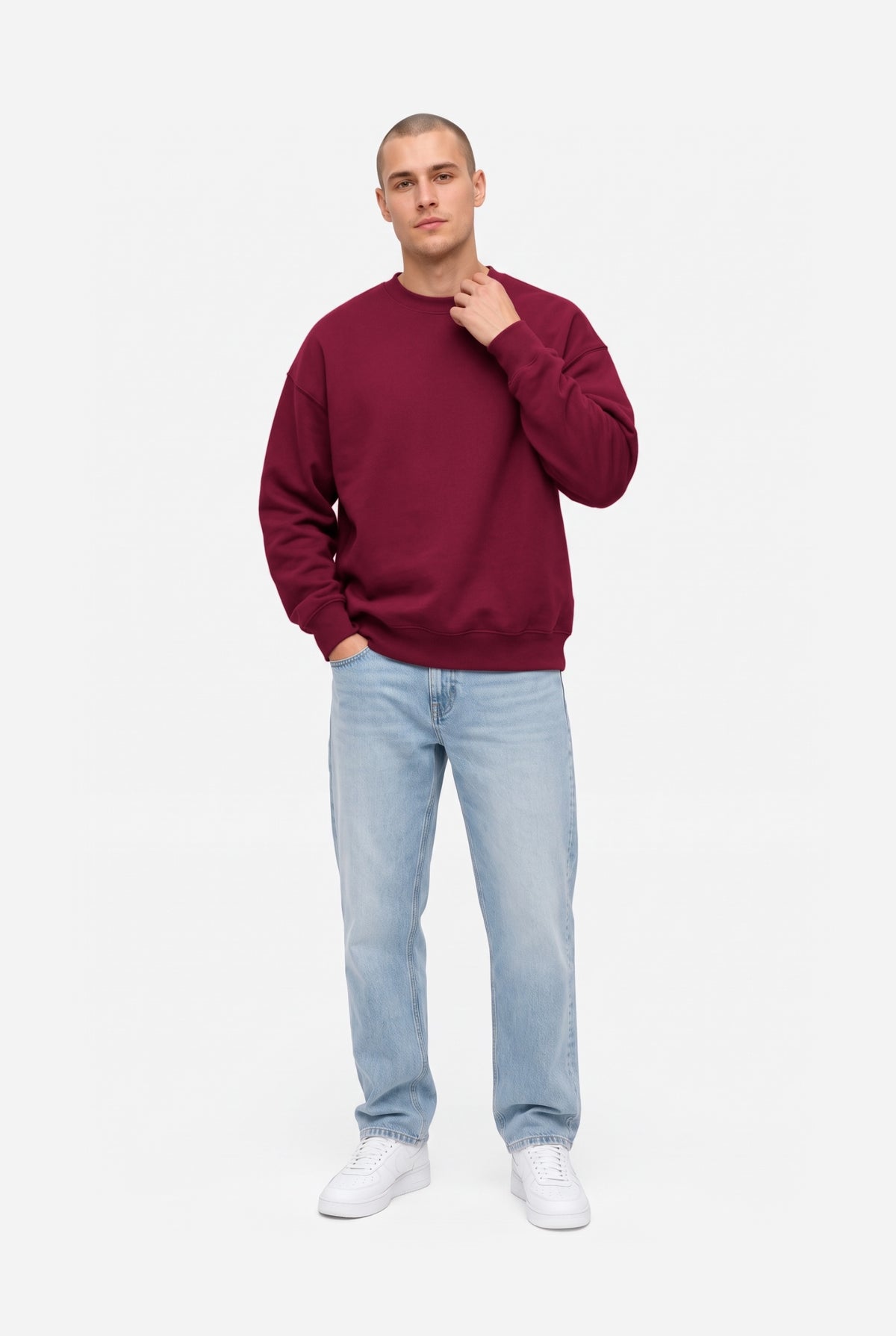 Crewneck oversize LIGHT BRUSHED BORDEAUX