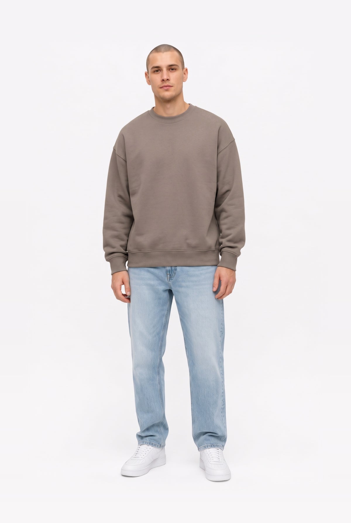 Crewneck oversize LIGHT BRUSHED CAPPUCCINO