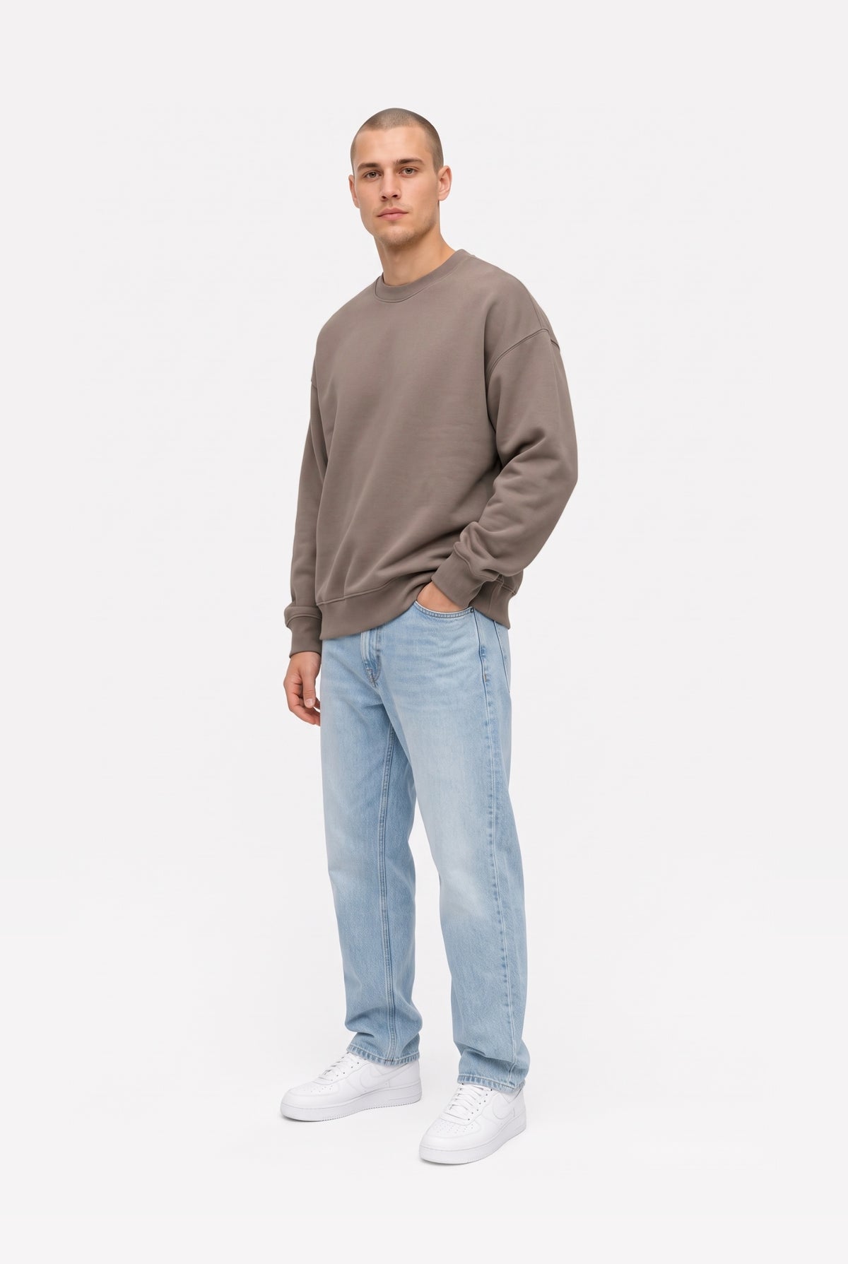 Crewneck oversize LIGHT BRUSHED CAPPUCCINO