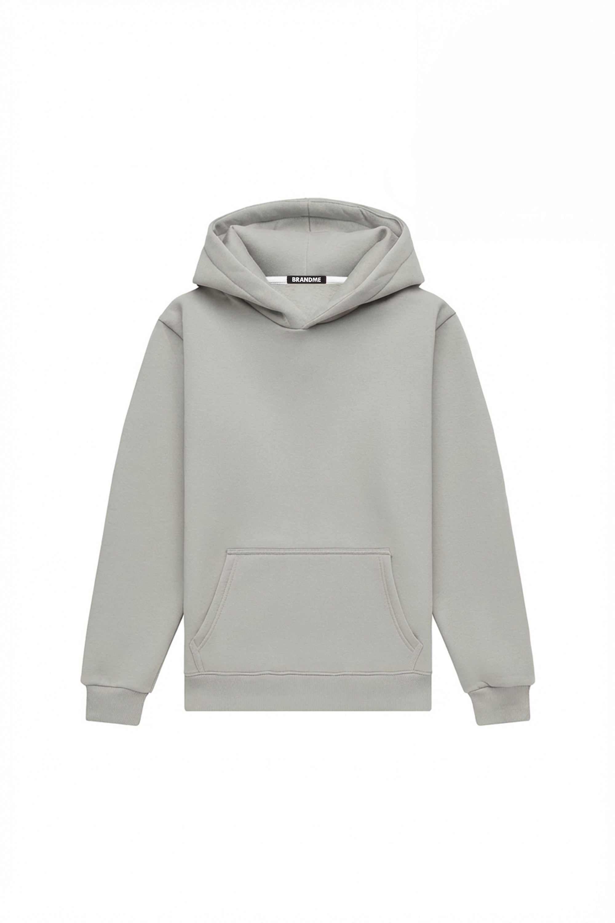 Bluza z kapturem LIGHT BRUSHED CEMENT w kroju regularnym, certyfikowana dzianina, idealna pod nadruk, wyprodukowana w Polsce