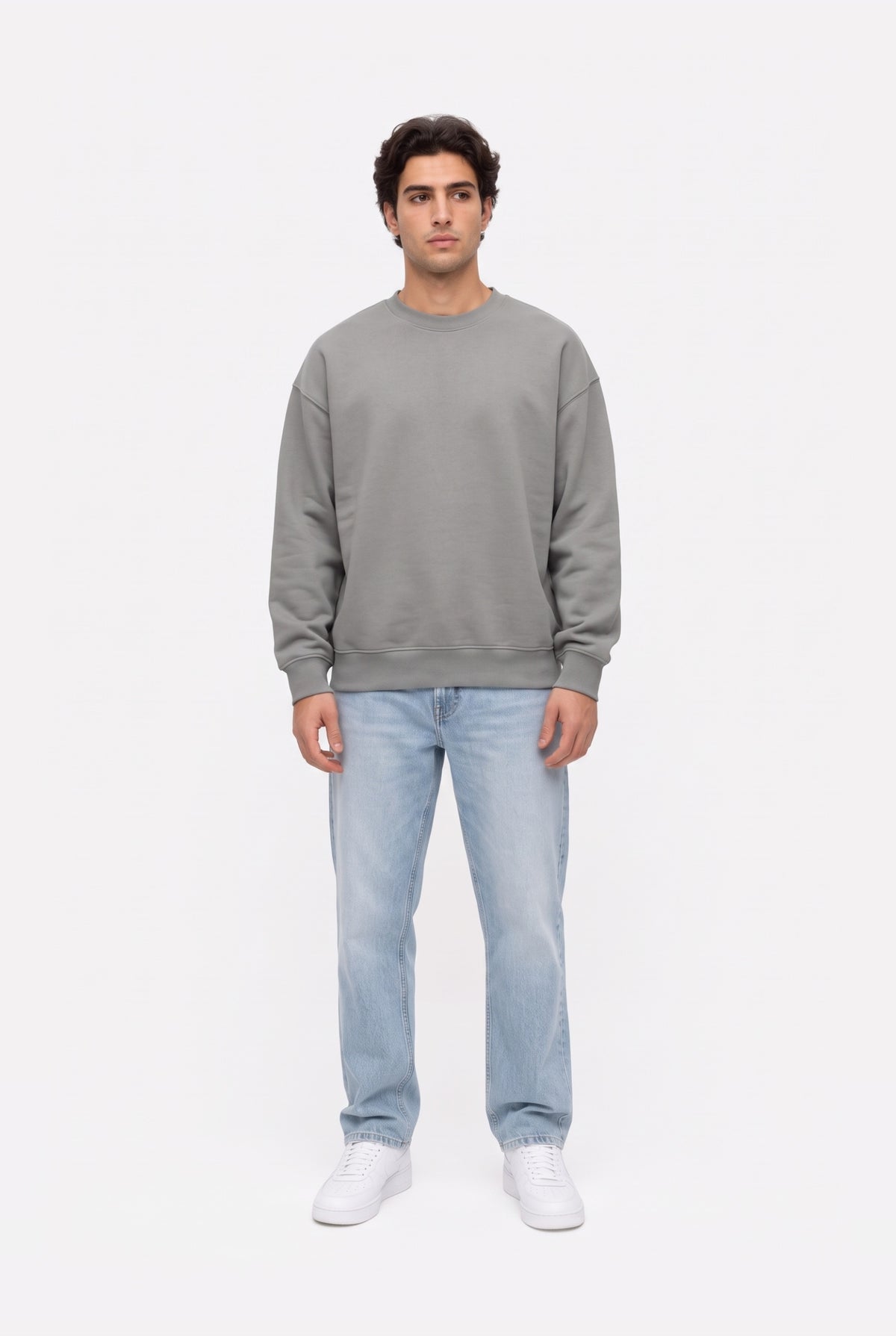 Crewneck Oversize LIGHT LOOP CEMENT