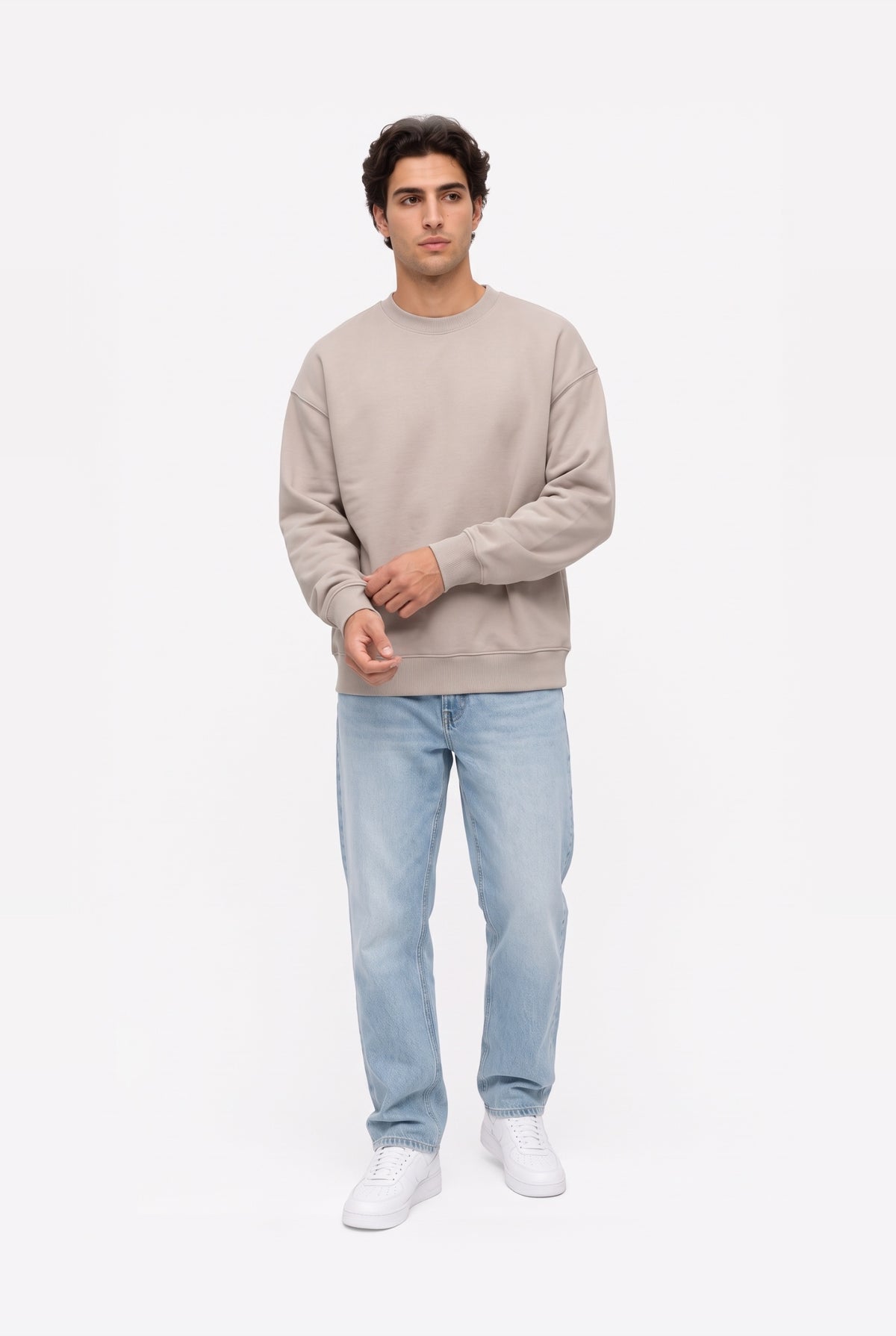Crewneck Oversize LIGHT LOOP COOL STONE