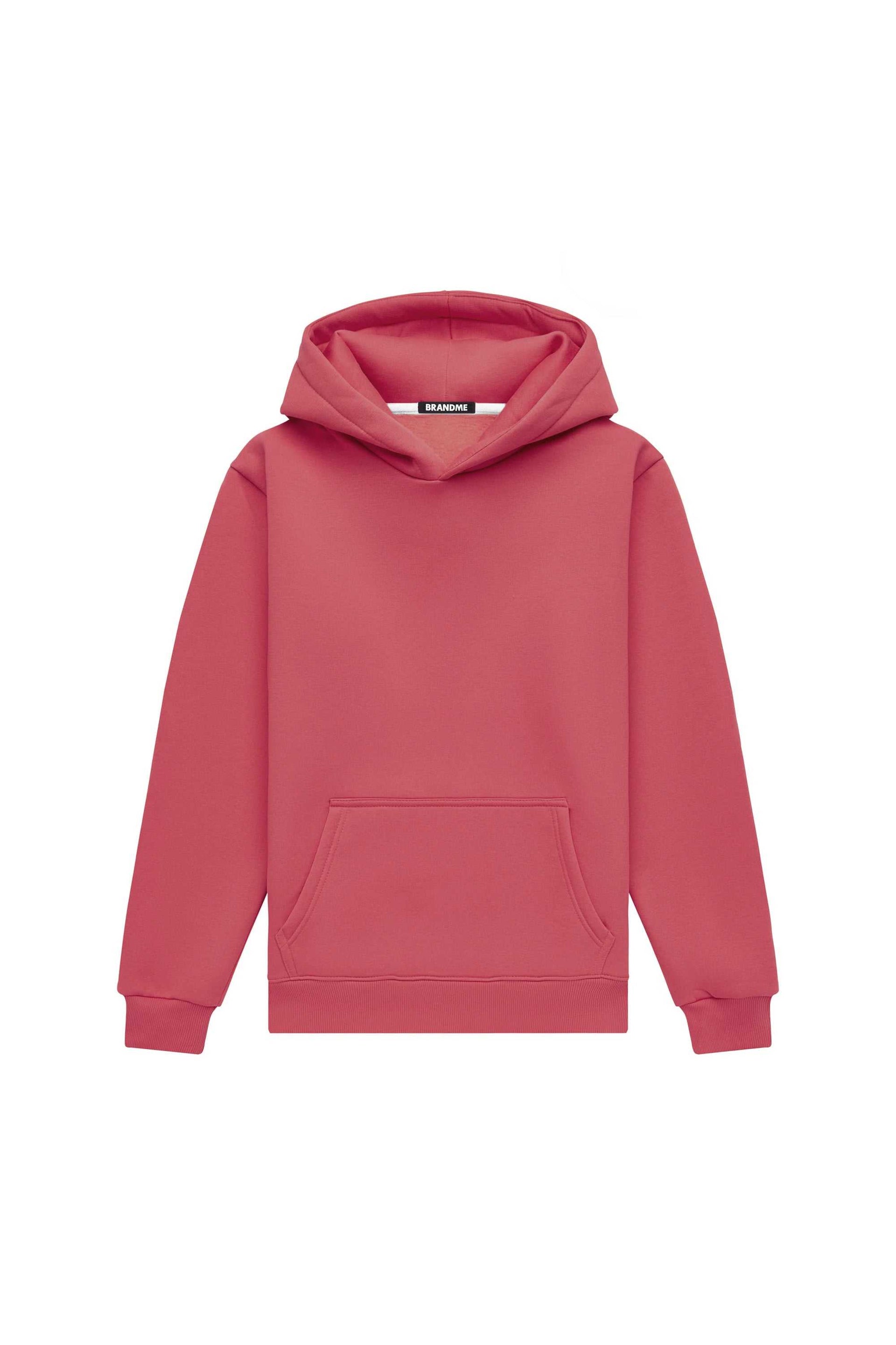 Hoodie regular in light brushed coral, high-quality Polish-made bluza z kapturem ideal for printing methods.