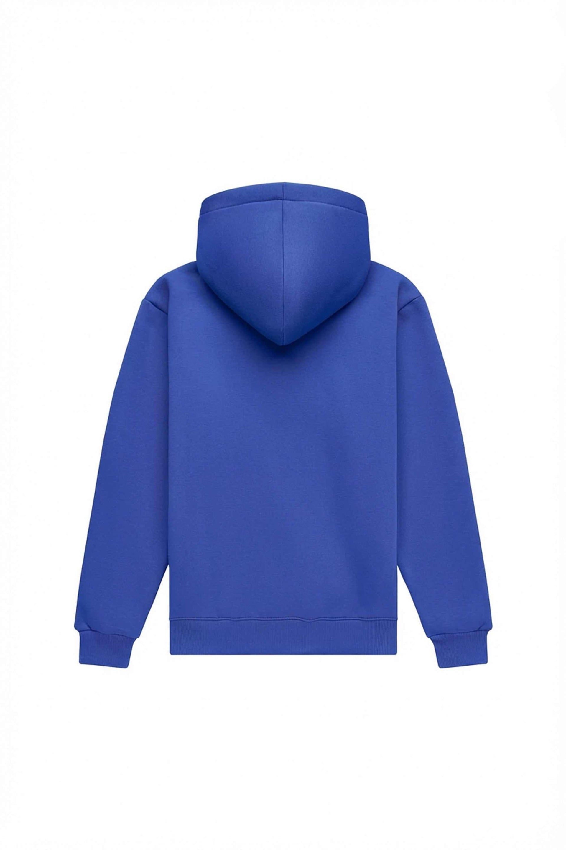 Bluza z kapturem regular LIGHT BRUSHED CORNFLOWER, polska certyfikowana dzianina idealna pod nadruk