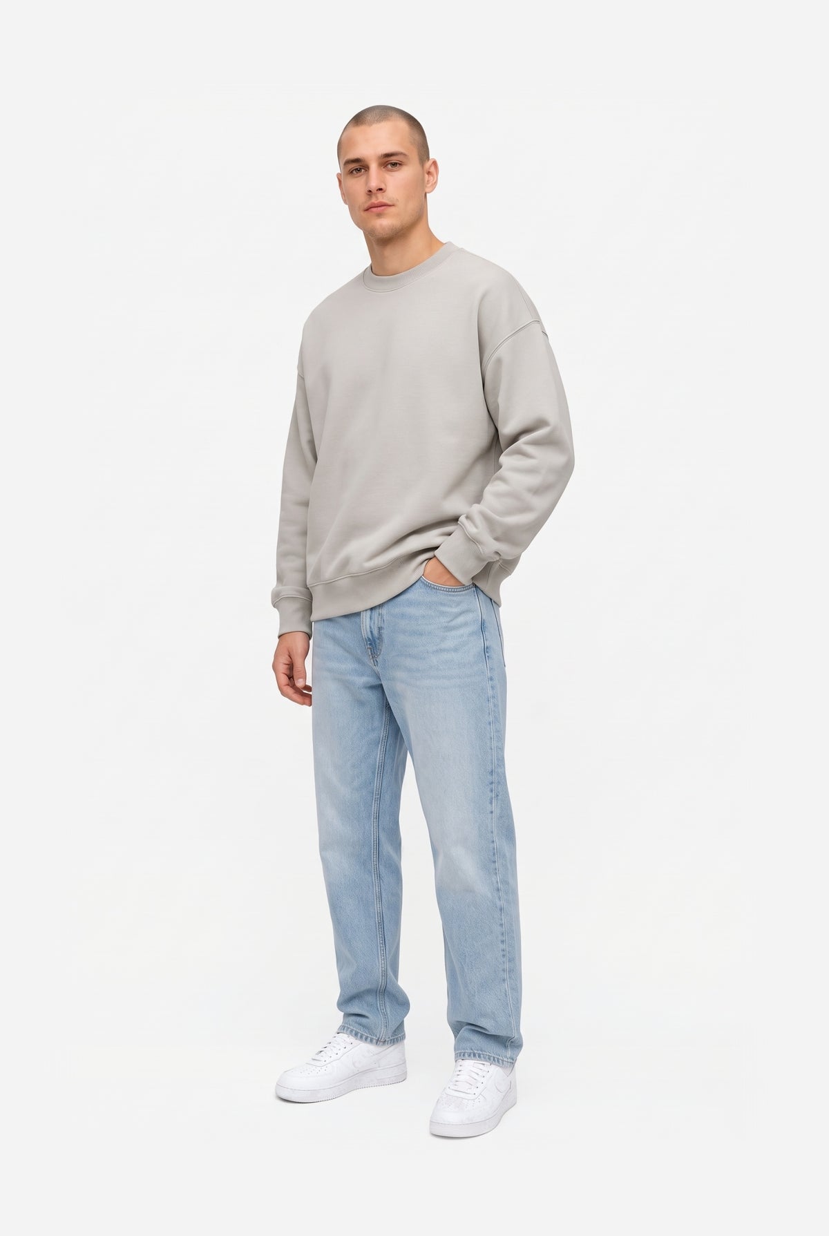 Crewneck oversize LIGHT BRUSHED CREAM