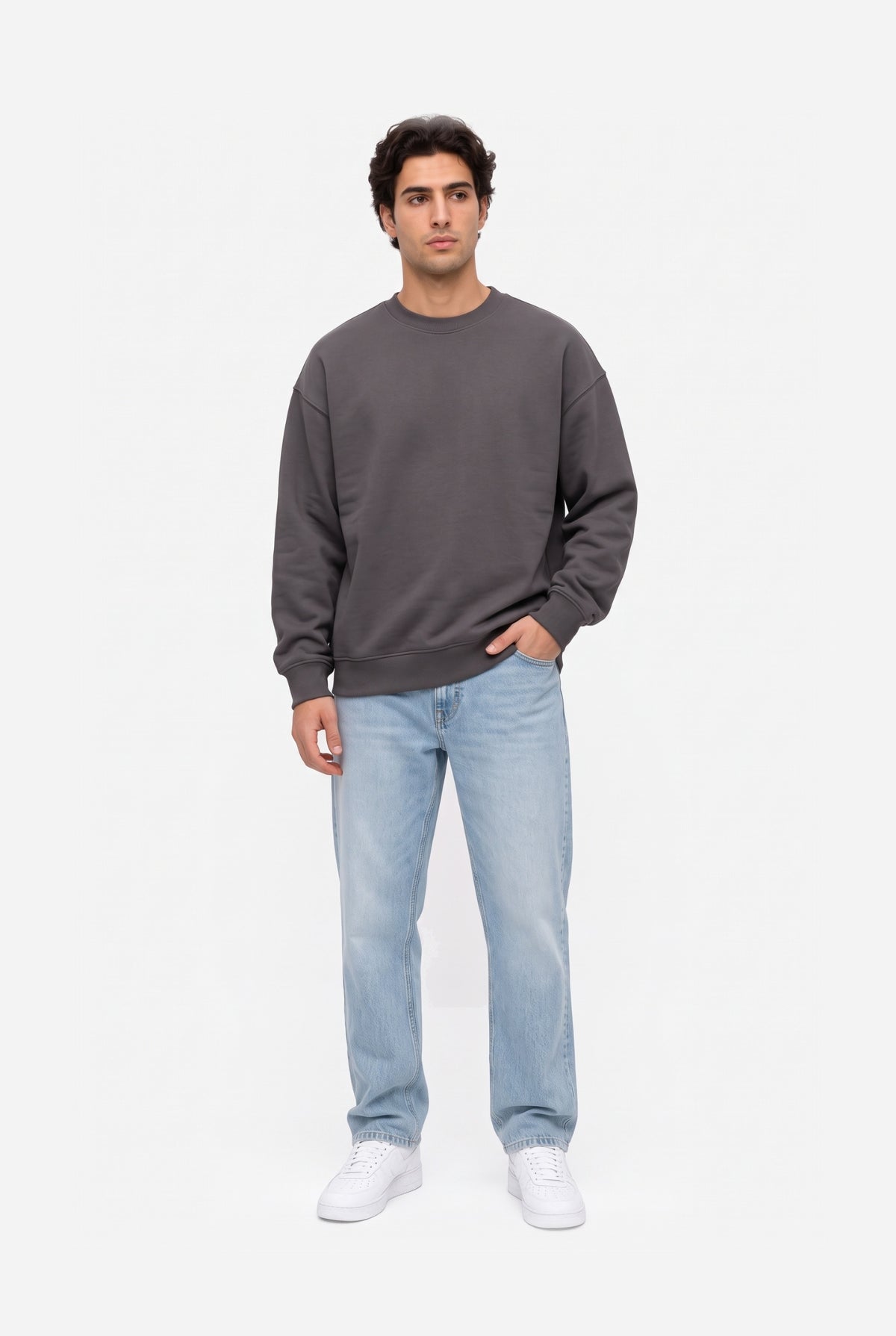 Crewneck Oversize LIGHT LOOP DARK GRAY