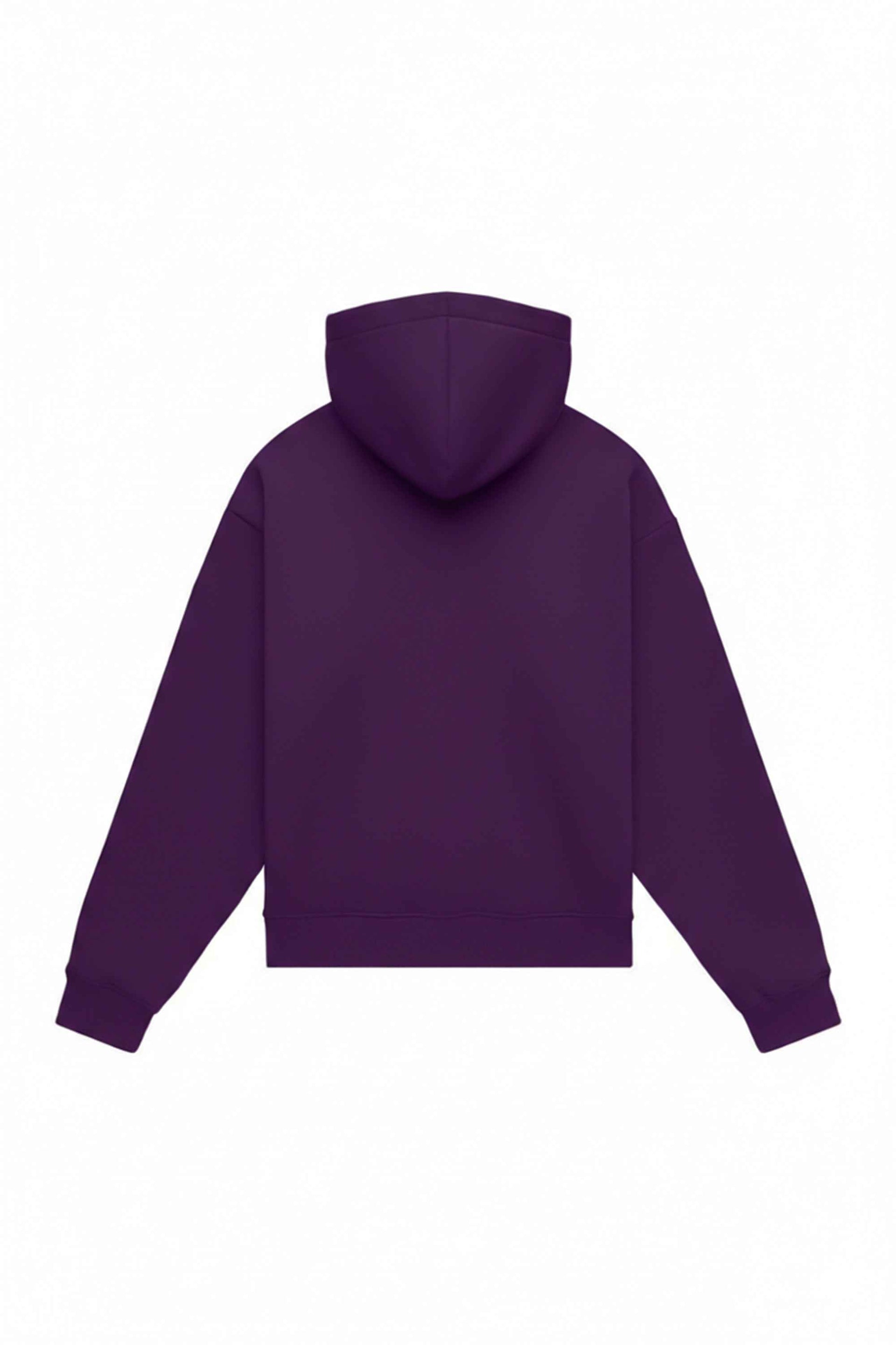Oversize dark purple hoodie with heavy loop fabric, ideal for printing and embroidery, made in Poland