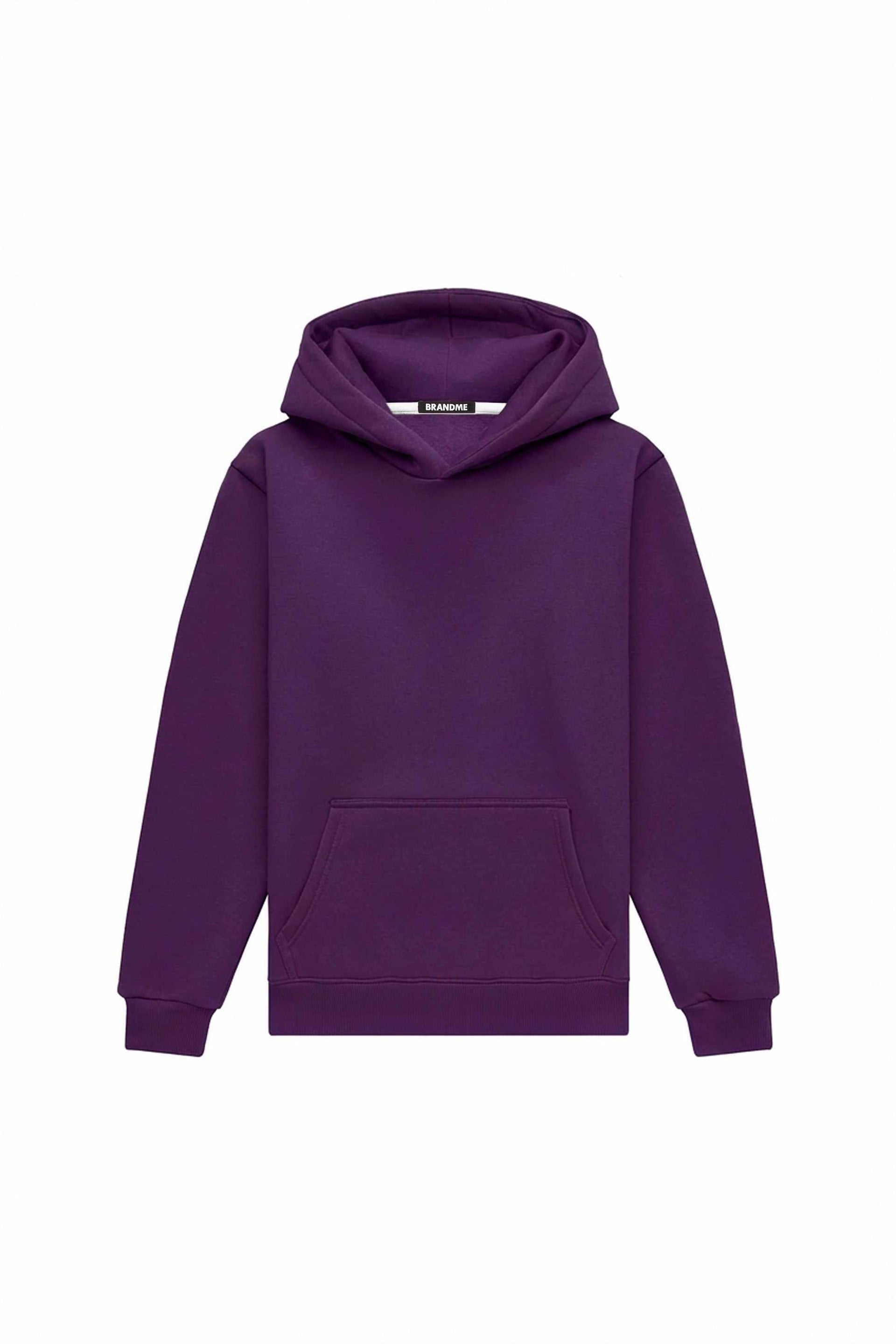 Bluza z kapturem regular w kolorze jasny ciemny fiolet, wysokiej jakości certyfikowana dzianina idealna pod nadruk.