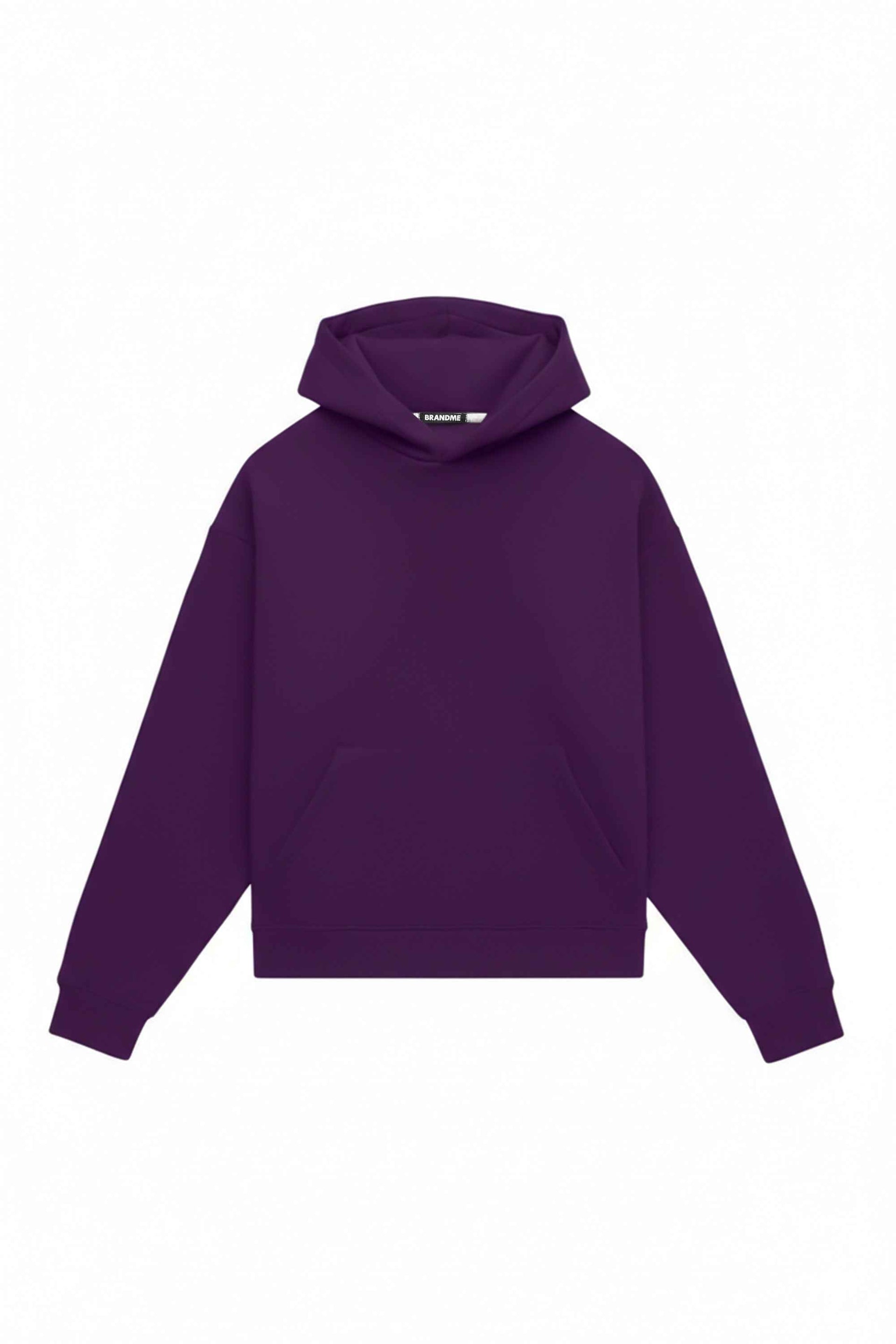 Dark purple oversized hoodie made in Poland, certified fabric perfect for screen printing and embroidery