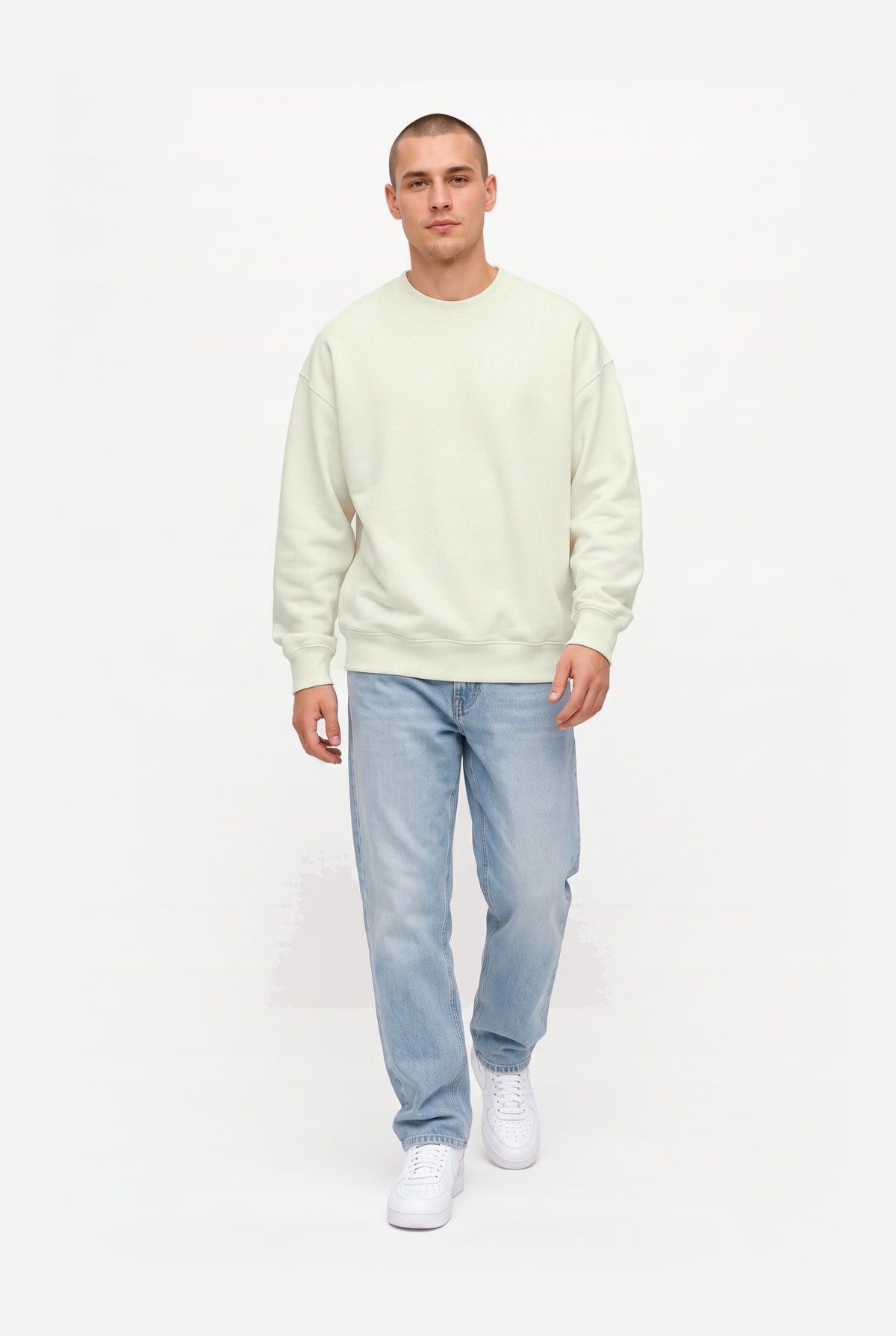Crewneck oversize LIGHT BRUSHED ECRU
