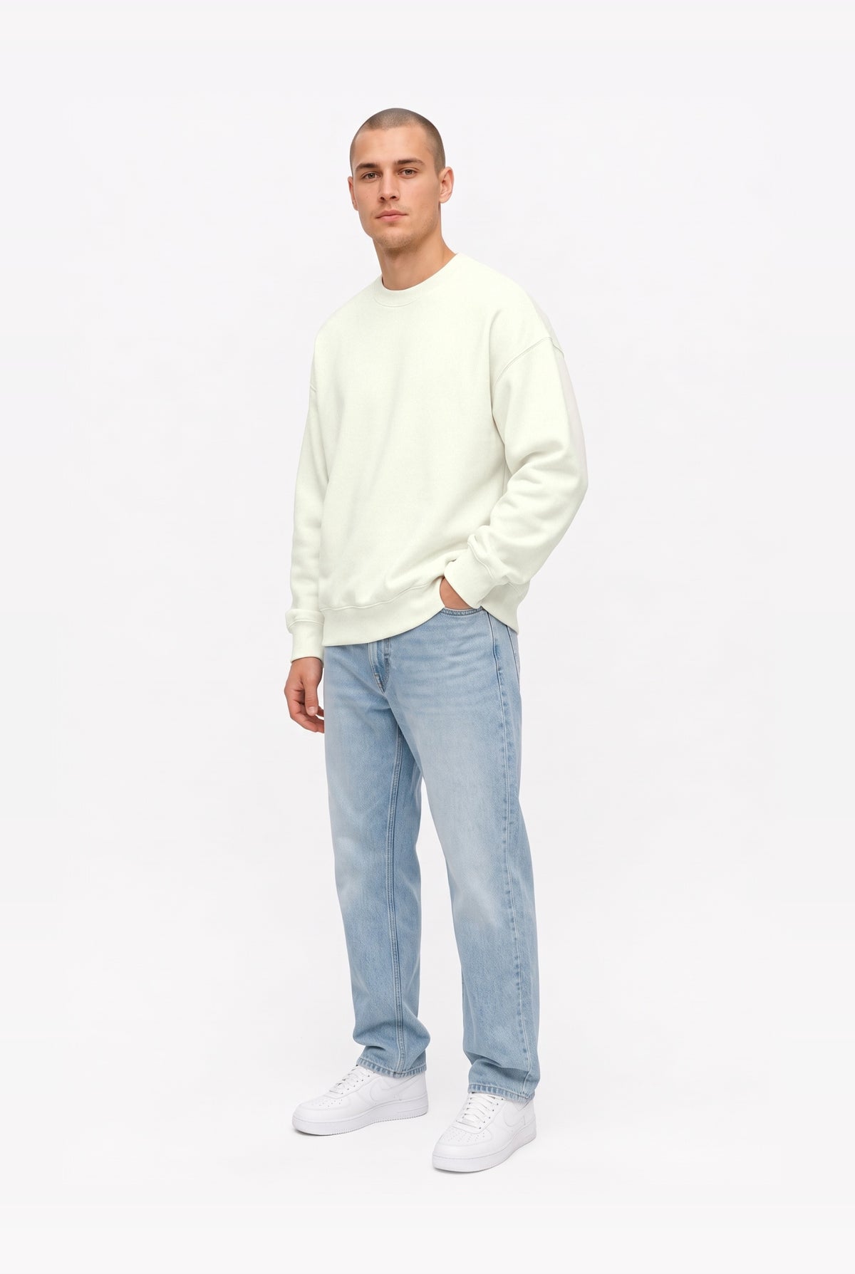 Crewneck oversize LIGHT BRUSHED ECRU