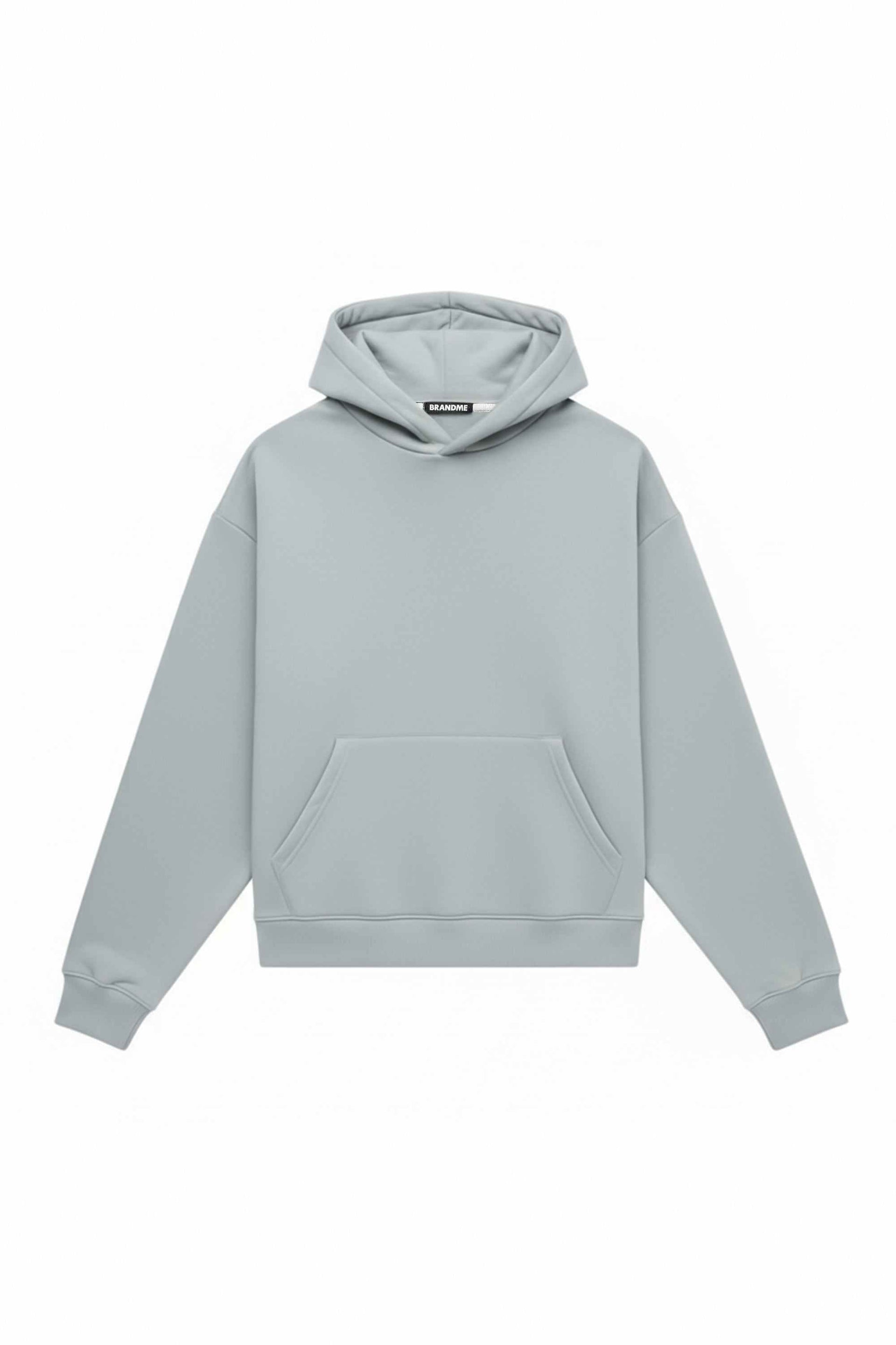 Gray oversized heavy loop hoodie with hood, made in Poland, high-quality fabric suitable for printing and embroidery